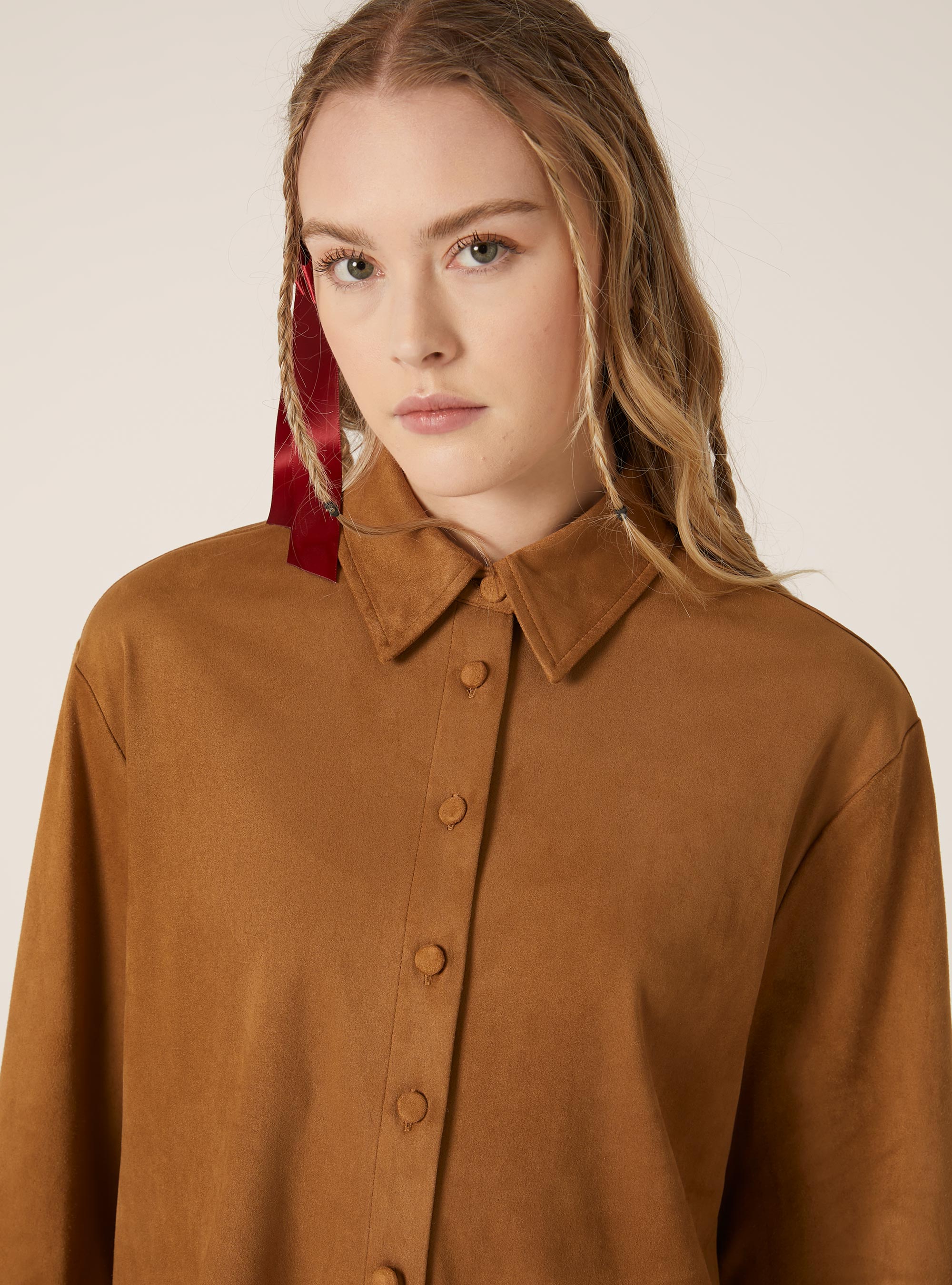 Camicia effetto suede, TB2 TOBACCO MEDIUM