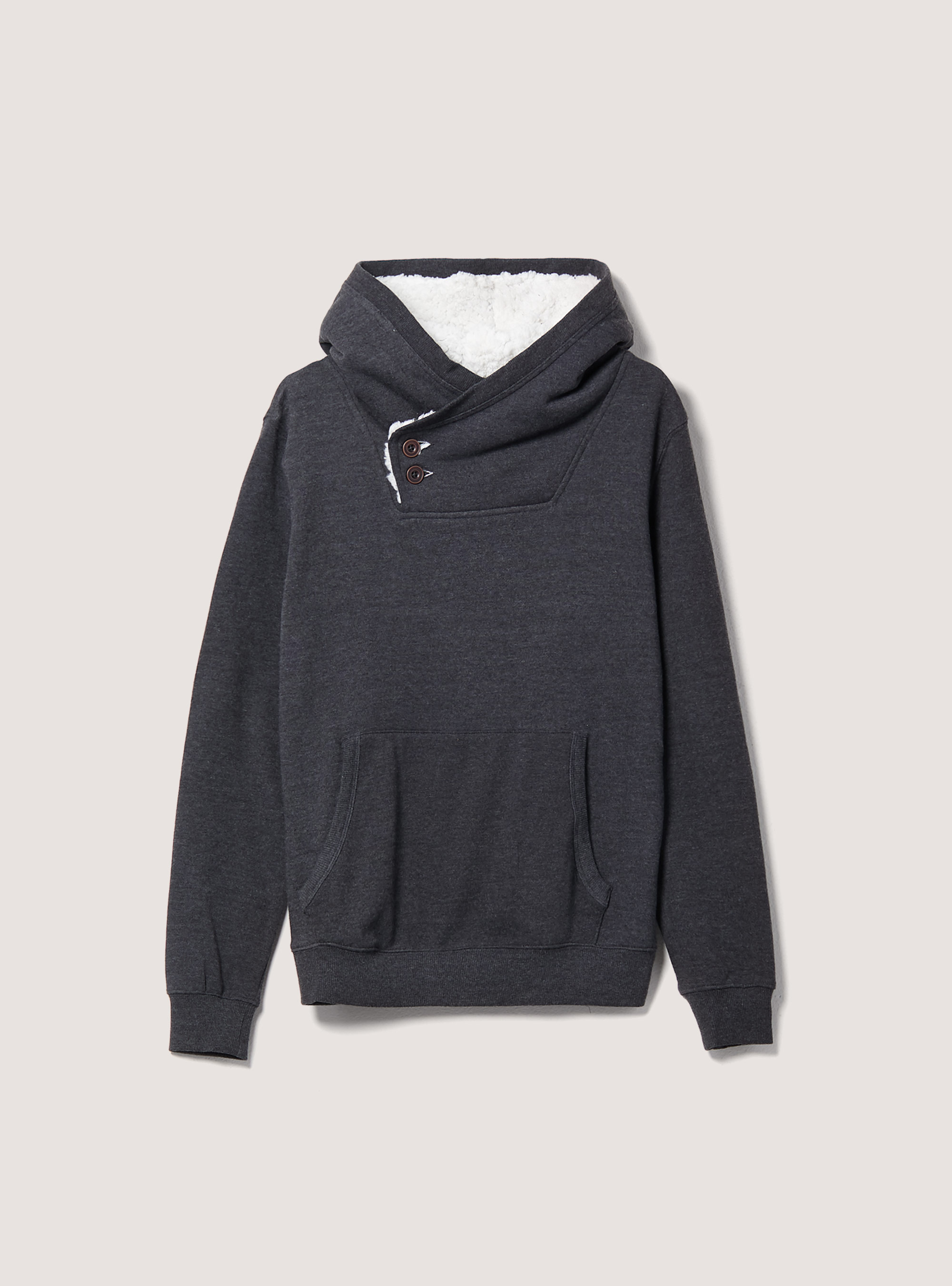 Faux fur hoodie, GY1 GREY DARK