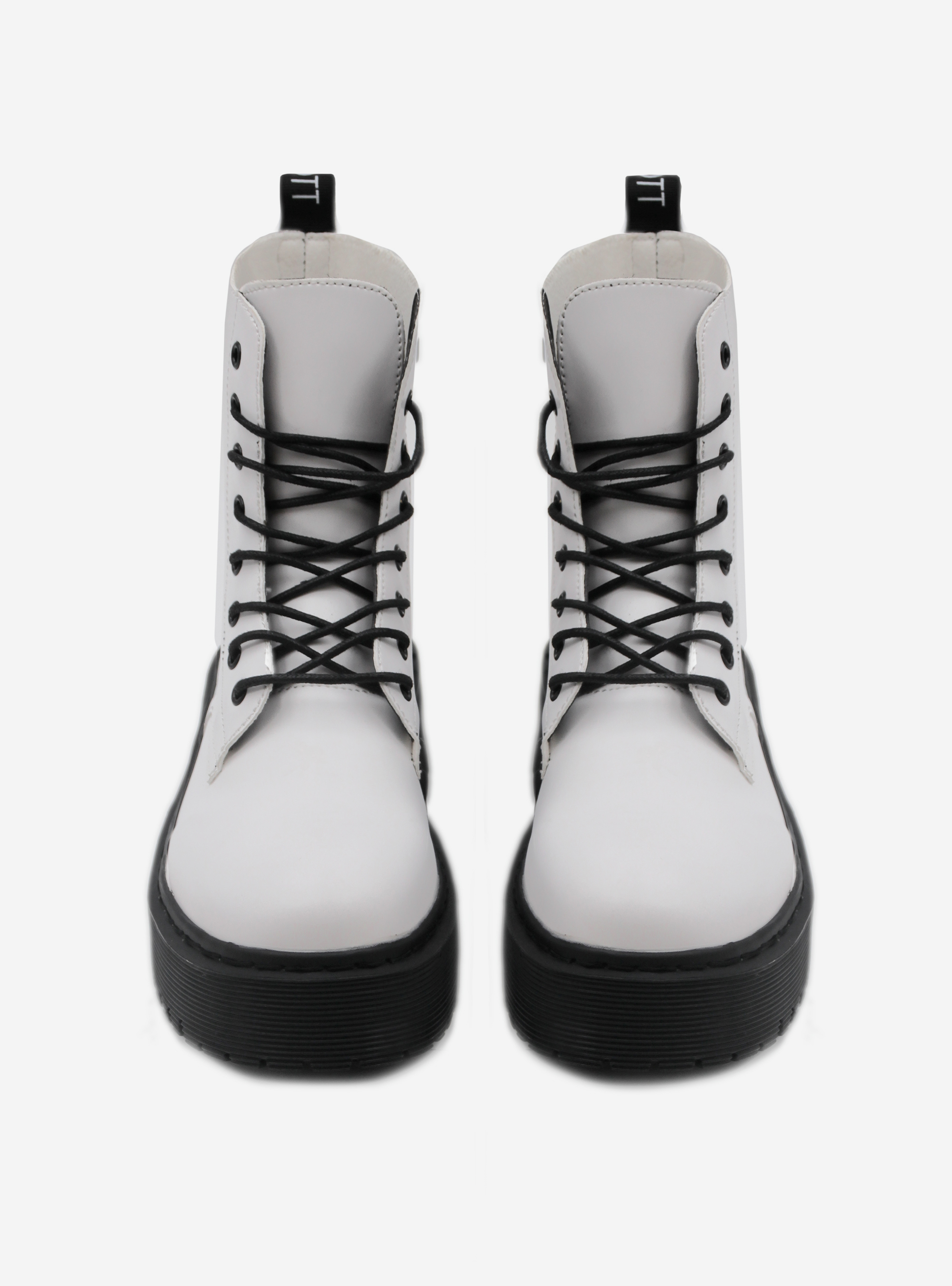 Stiefeletten mit Plateau-Absatz und Track-Sohle, C099 WHITE