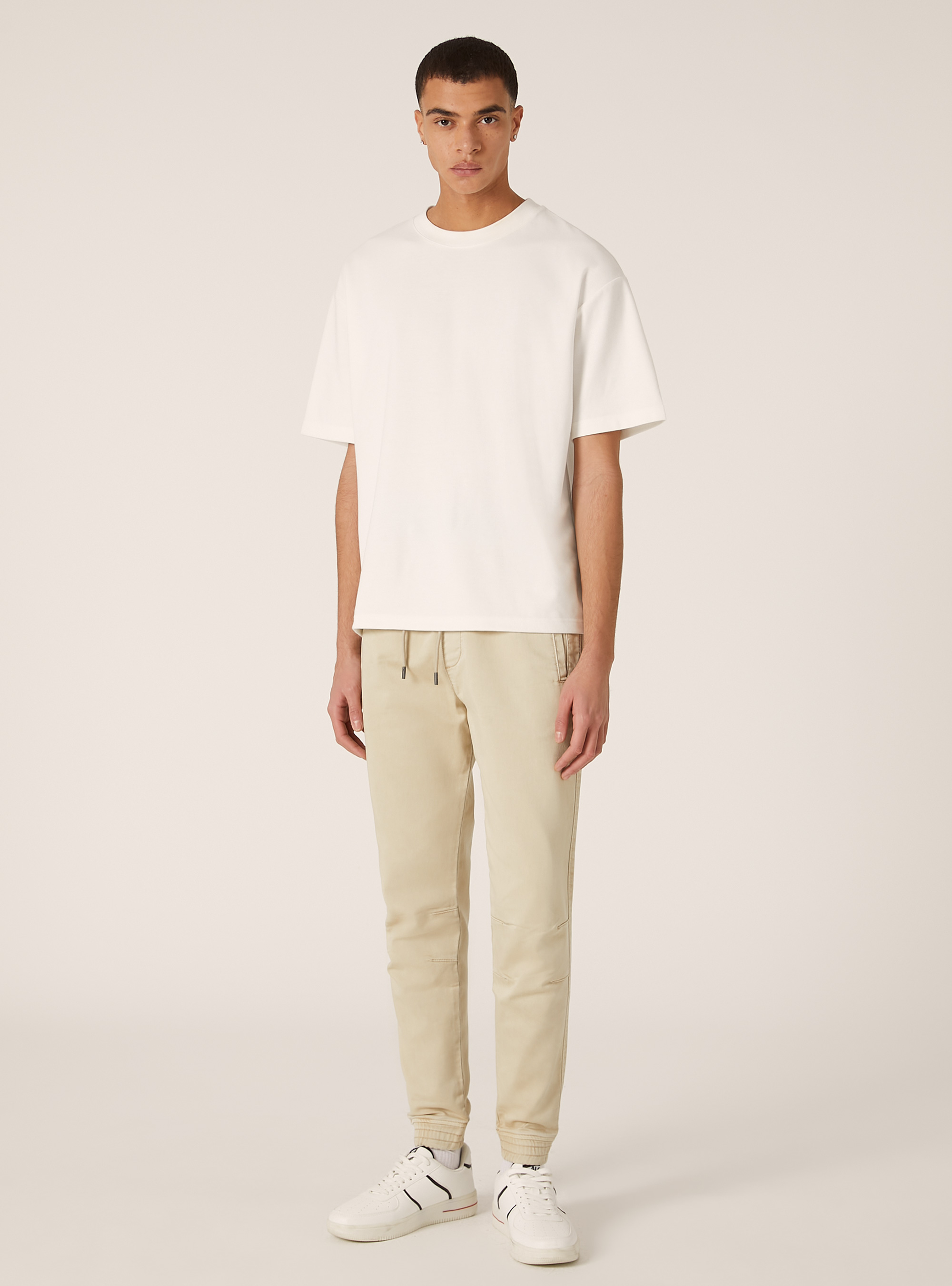 Cotton jogger trousers, BG3 BEIGE LIGHT