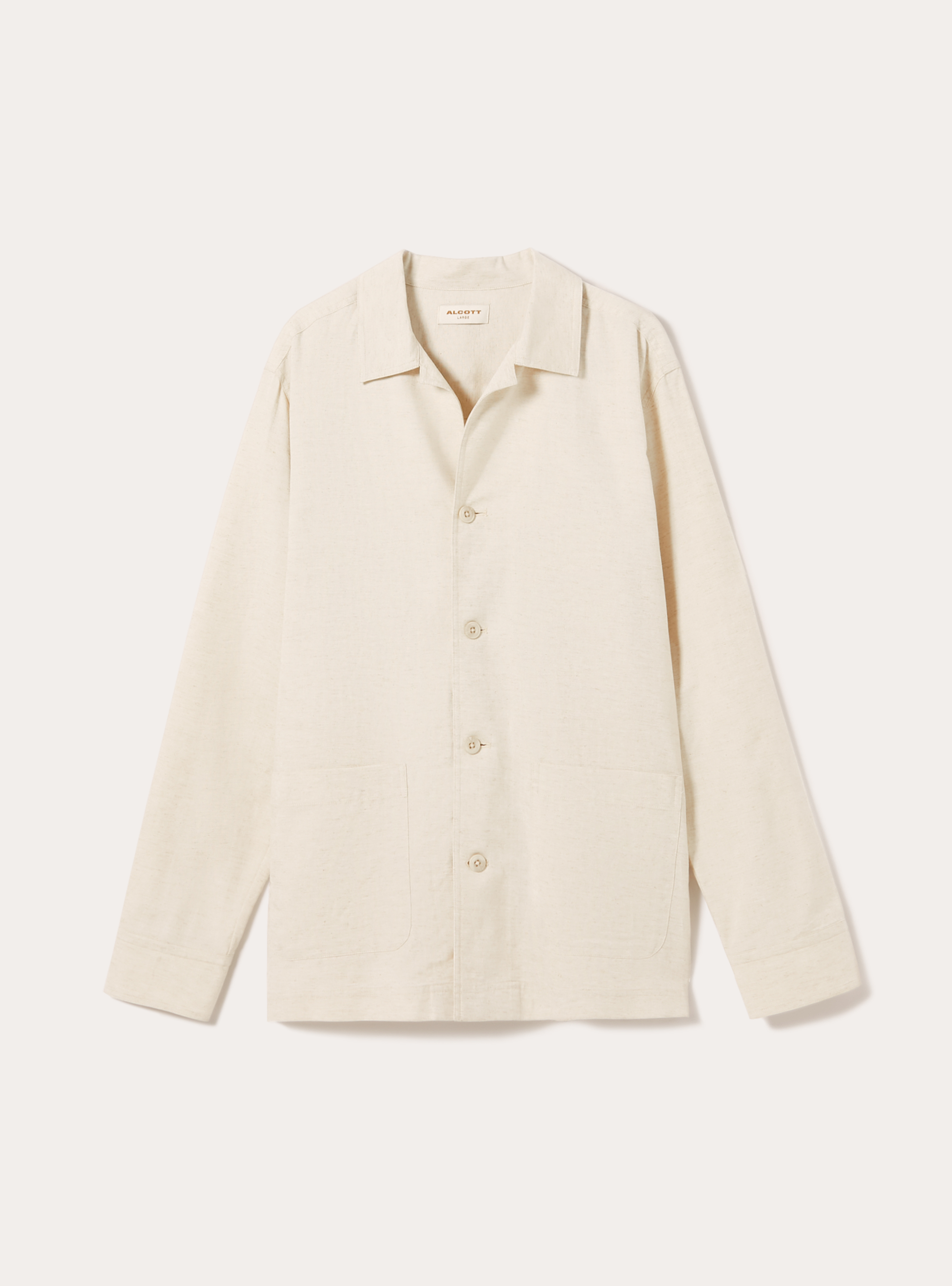 Linen blend shirt jacket, MBG3 BEIGE MEL LIGHT