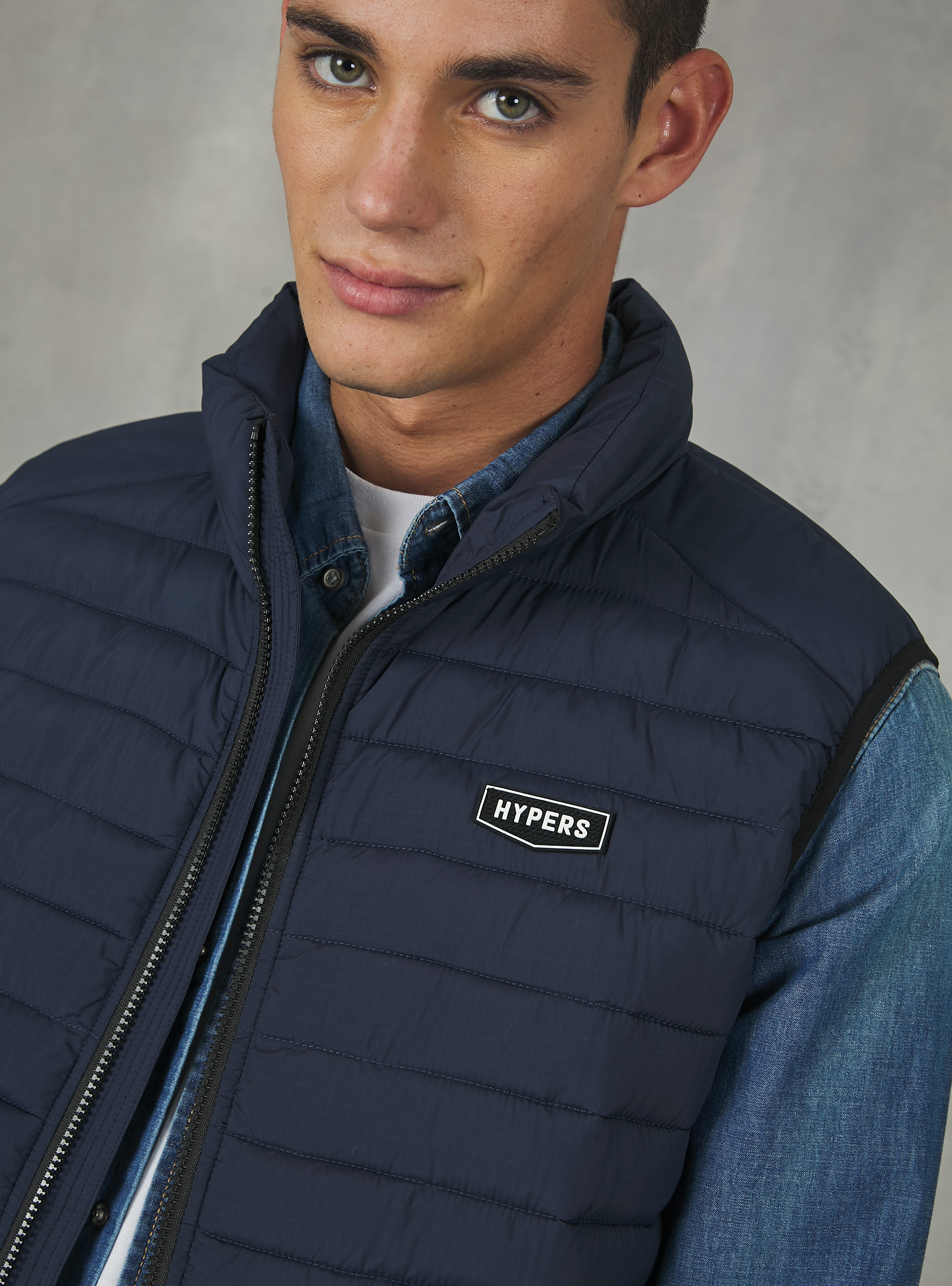Padded sleeve jacket with contrasting zip, NA2 NAVY MEDIUM
