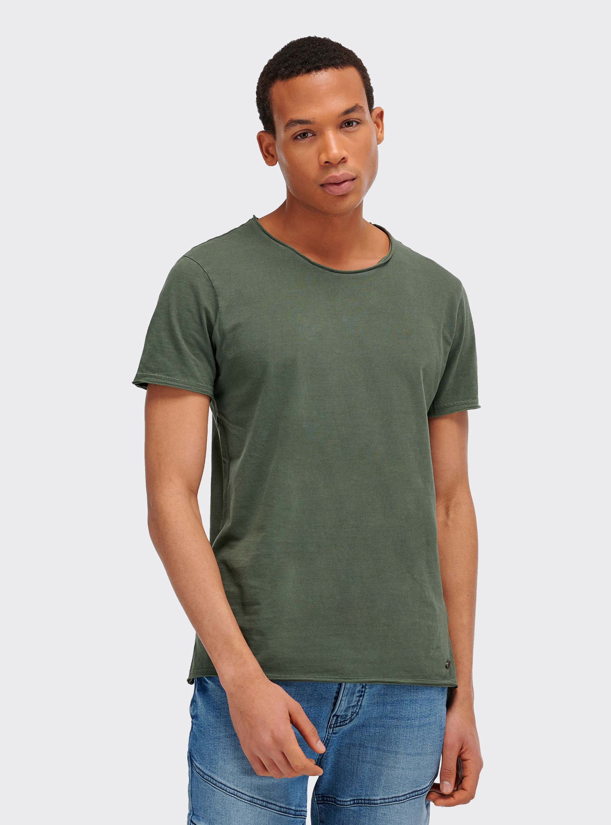 COLOR BLOCK T-SHIRT, KAKI