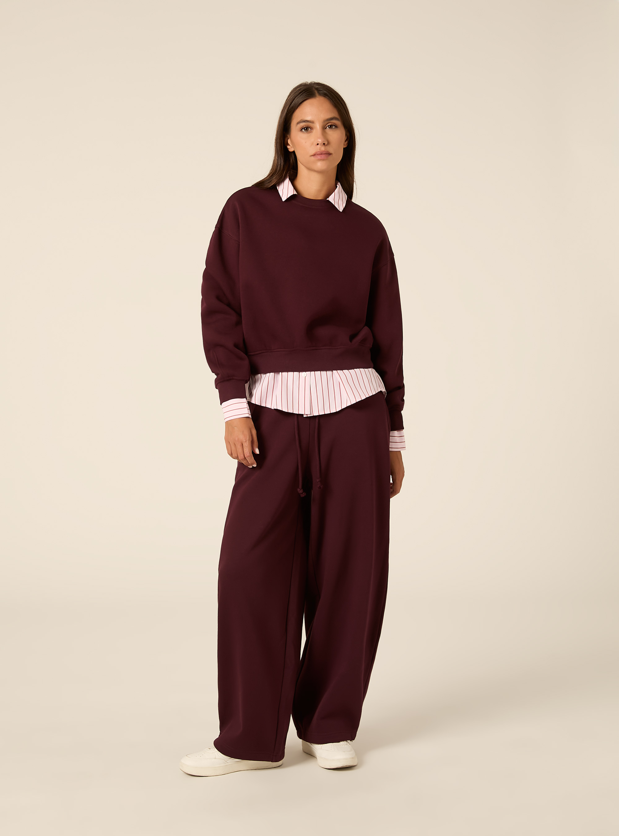 Felpa girocollo, BO1 BORDEAUX DARK