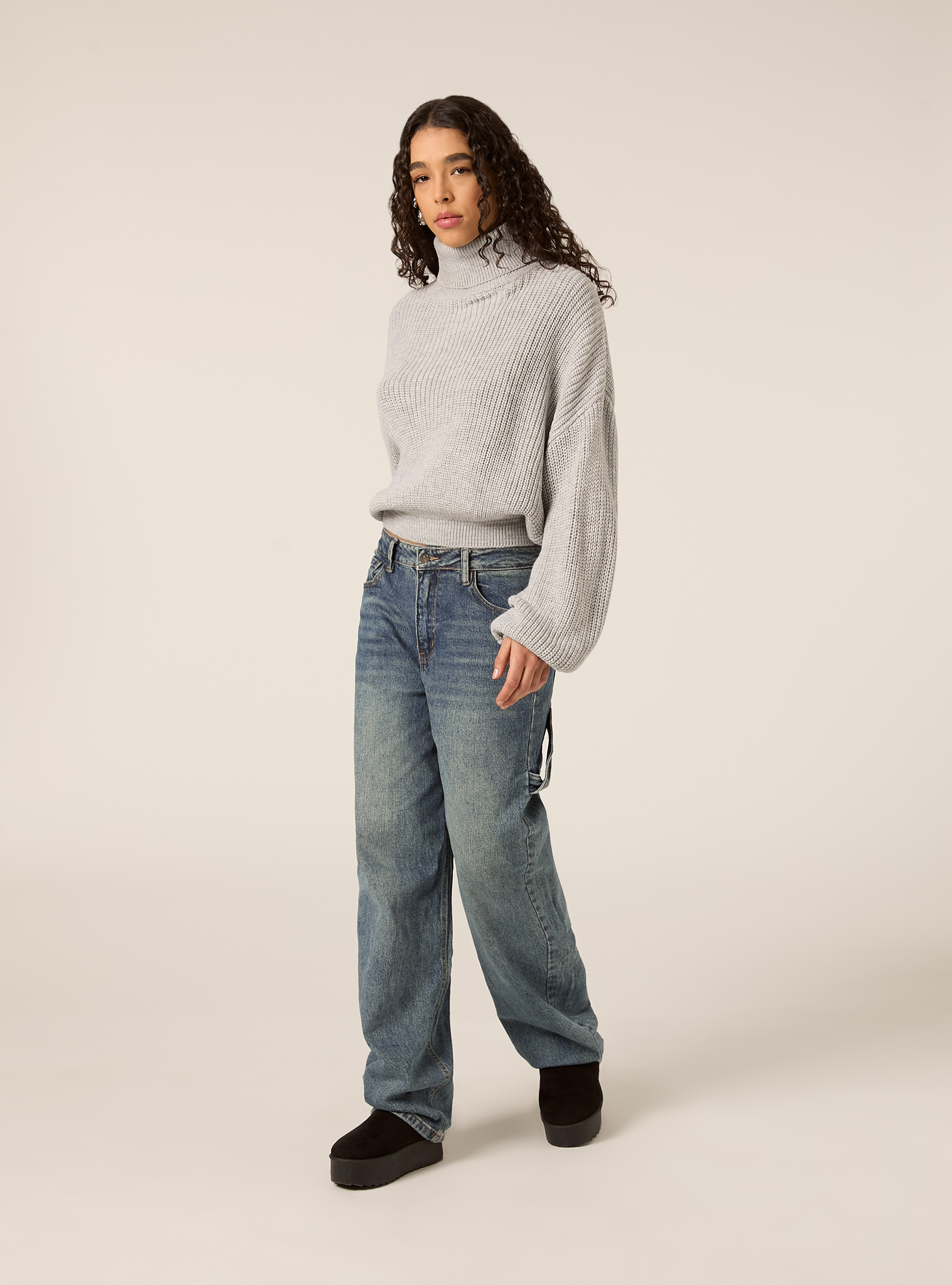 Maglia a collo alto, MGY2 GREY MEL MEDIUM