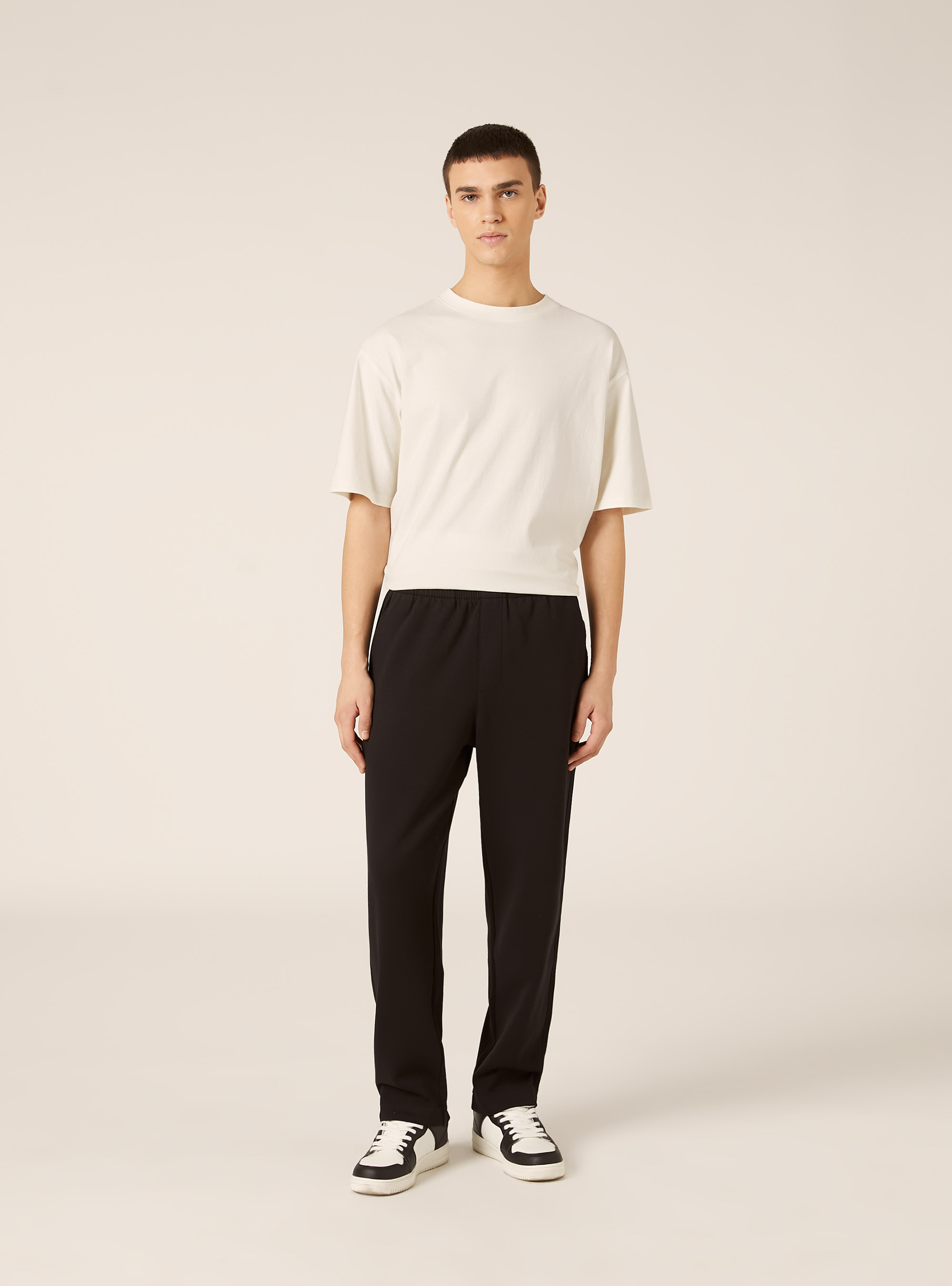 Soft touch technical jogger pants, BK1 BLACK