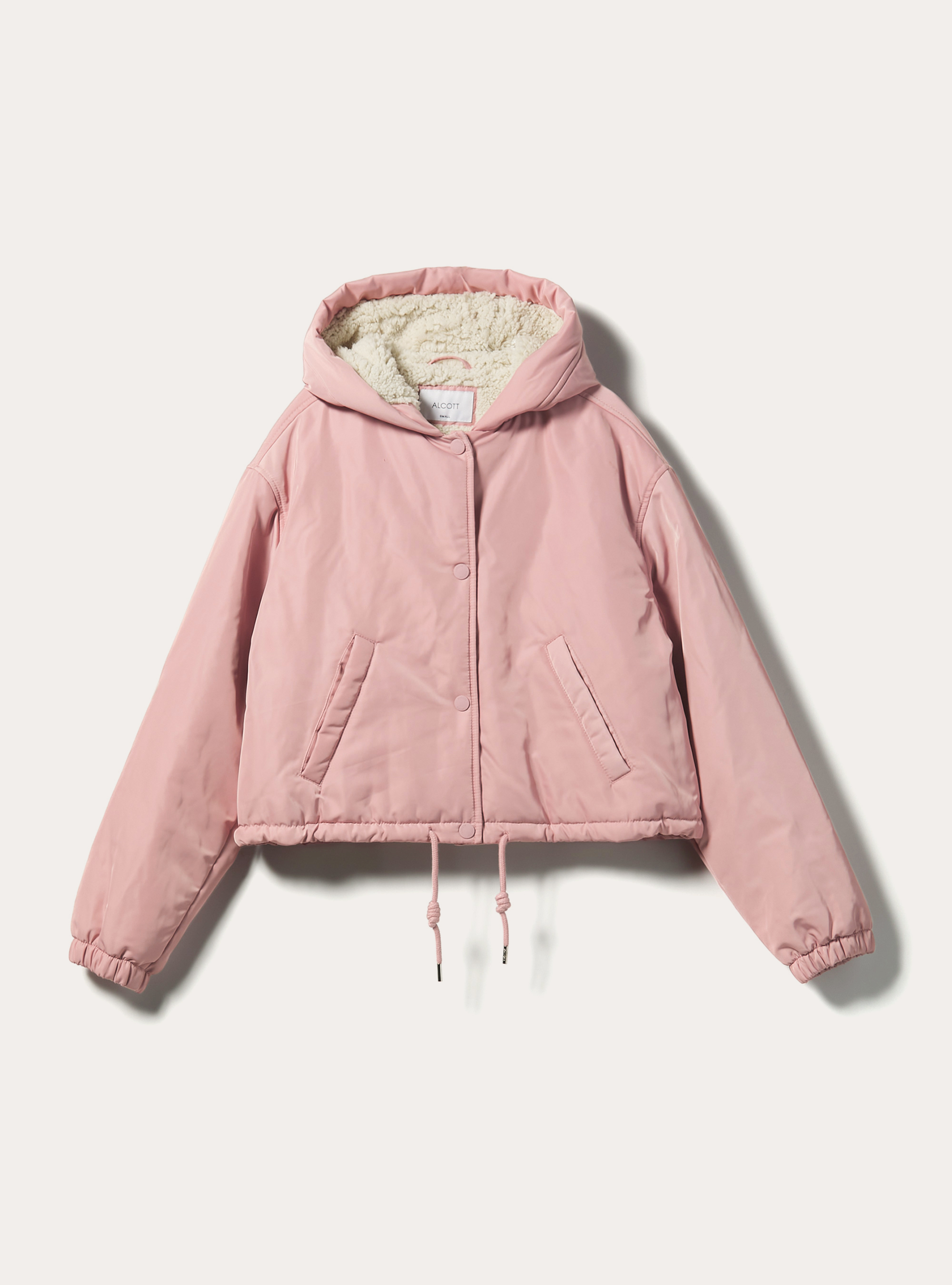 Cropped jacket with teddy lining, PK3 PINK LIGHT