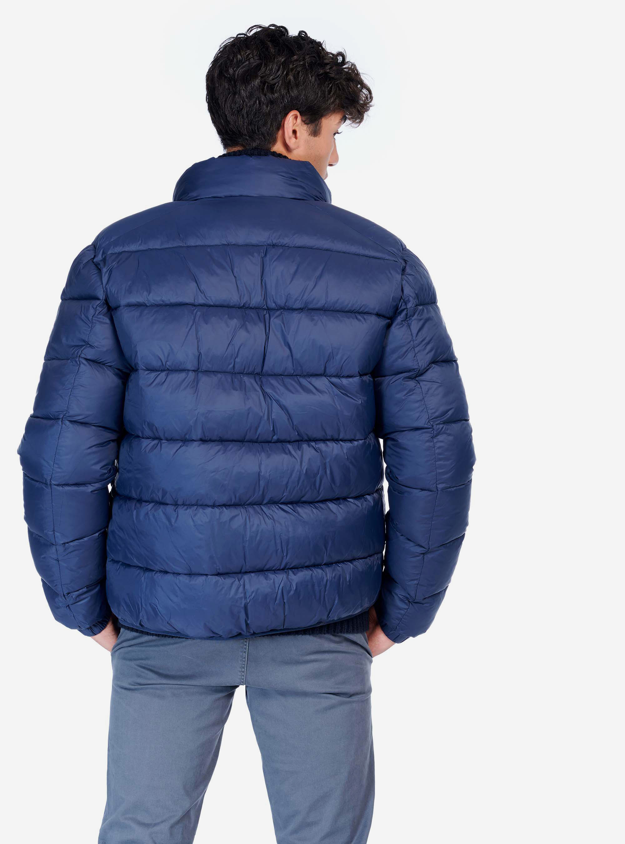 Blouson puffy avec capuche, C2271  BLUE NAVY