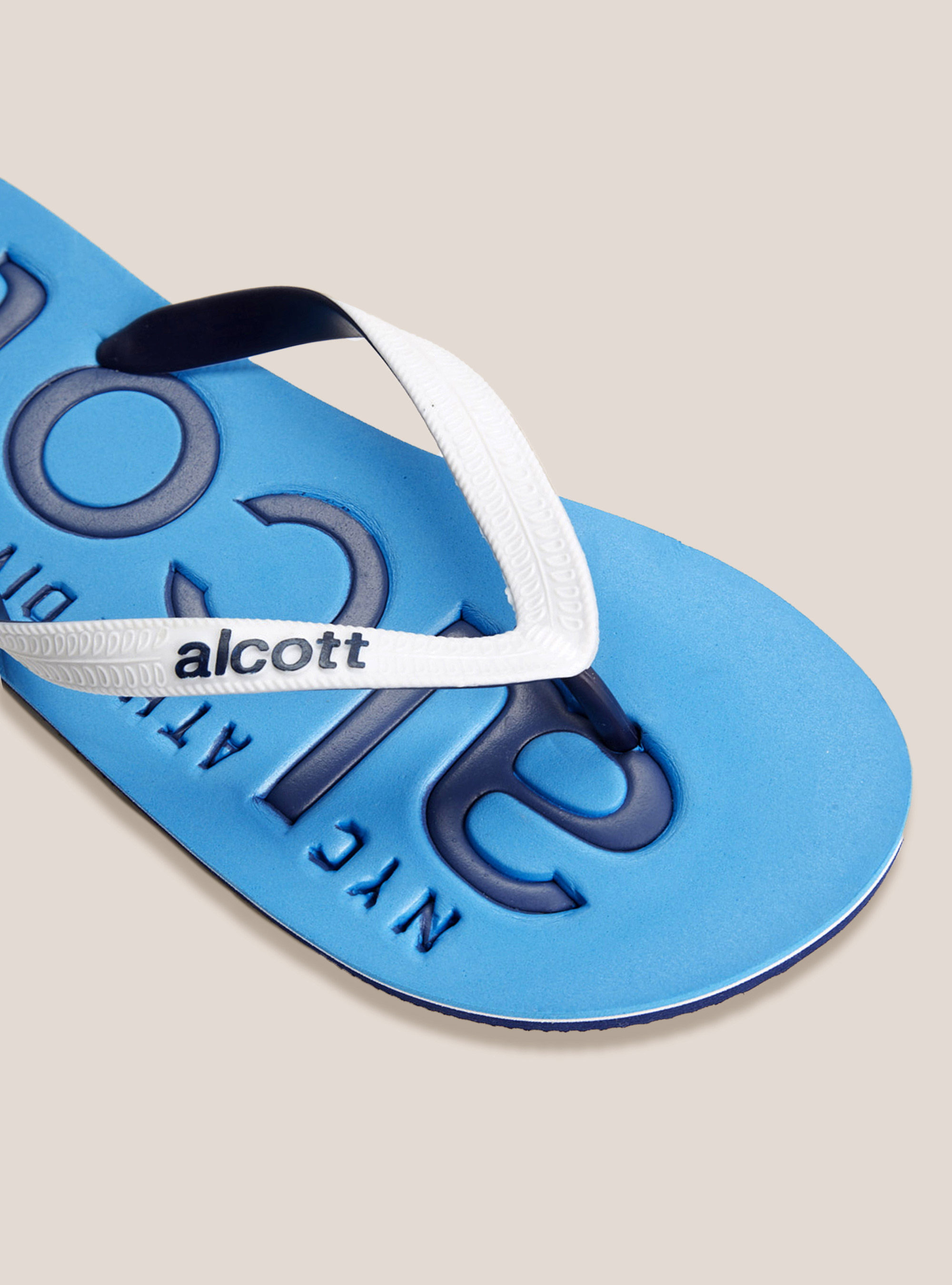 Flip-flops with logo, C257 TURQUOISE