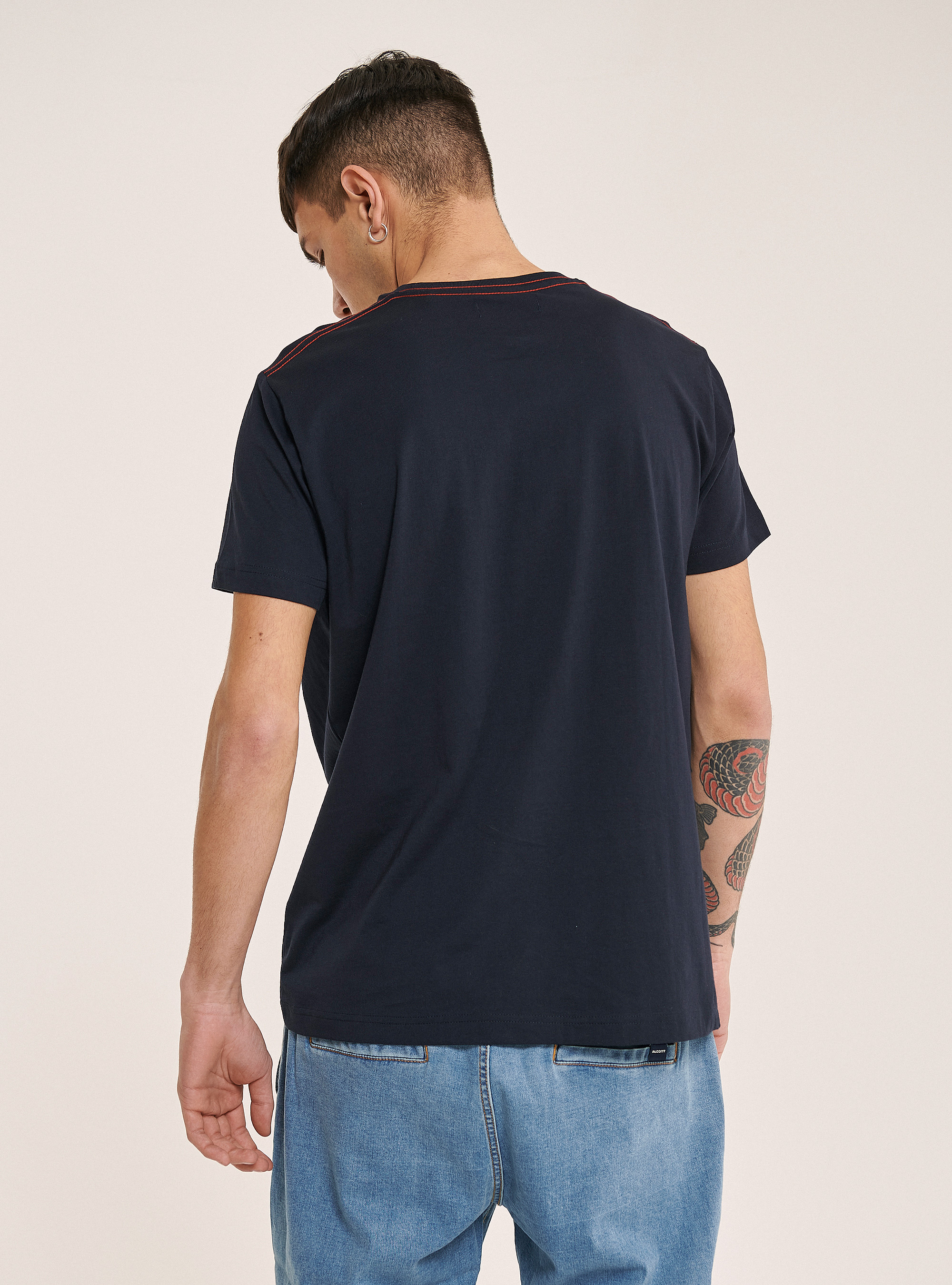 T-shirt with frontal logo printed, BLUE