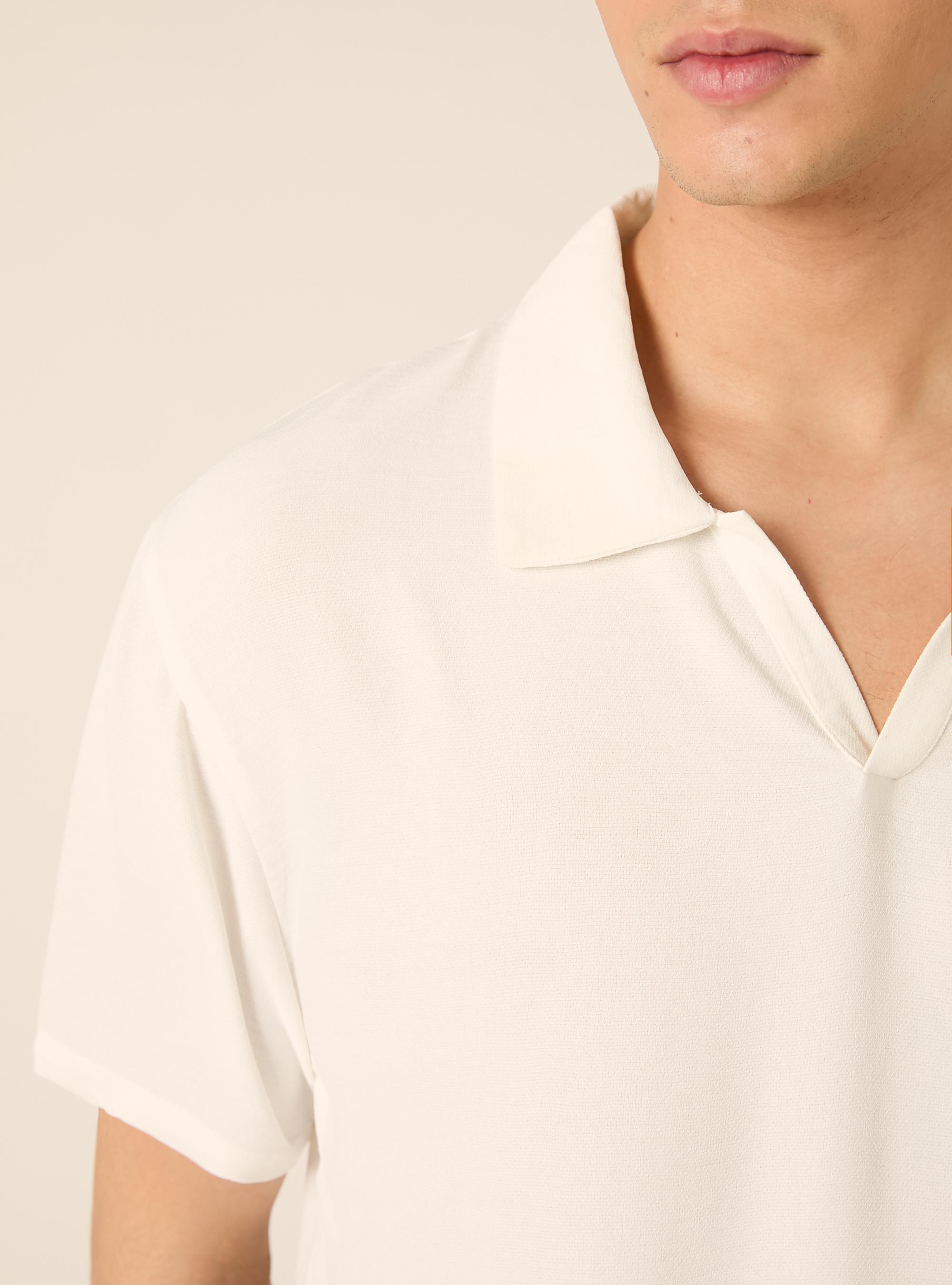 Polo basica in crepe, WH2 WHITE