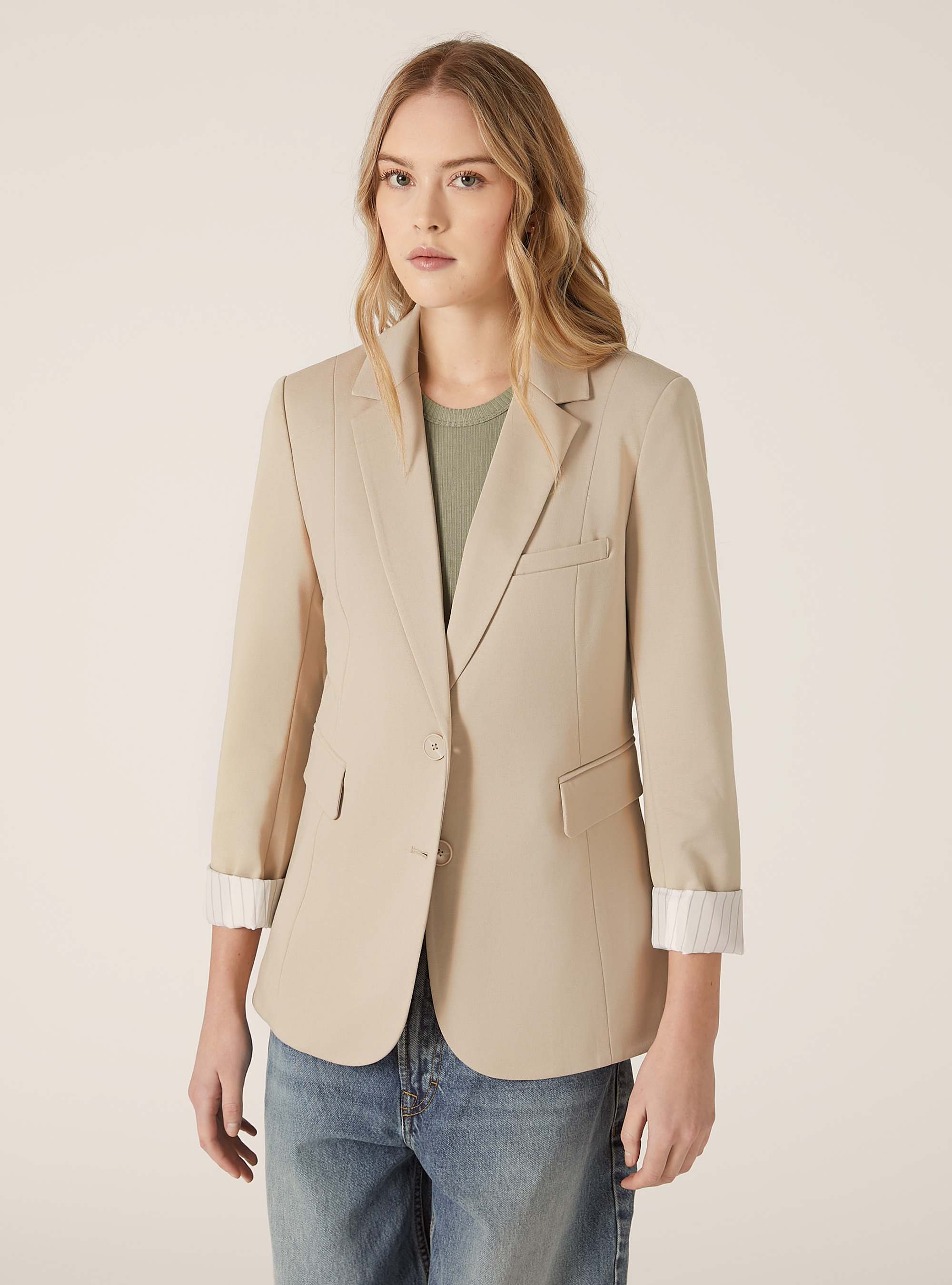 Jersey blazer, BG3 BEIGE LIGHT