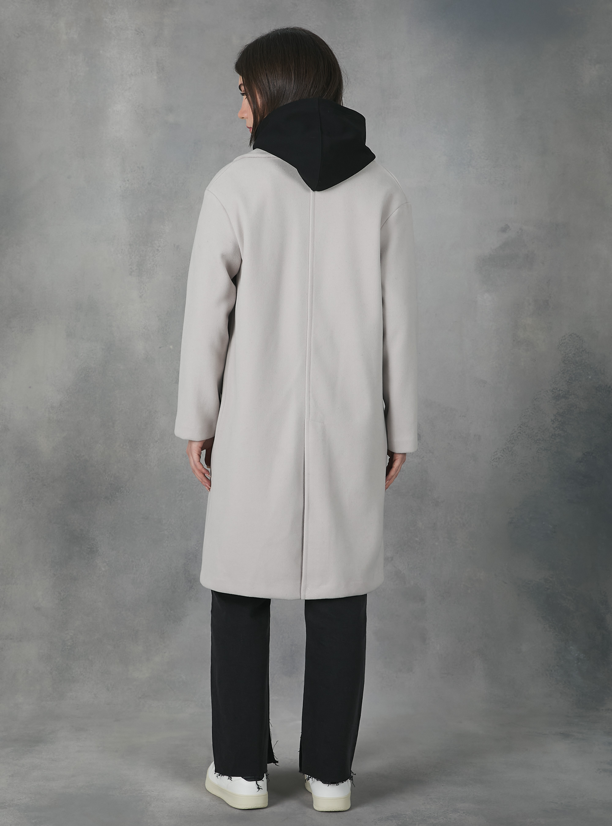 Plain-coloured gauze knit coat, WH1 OFF WHITE