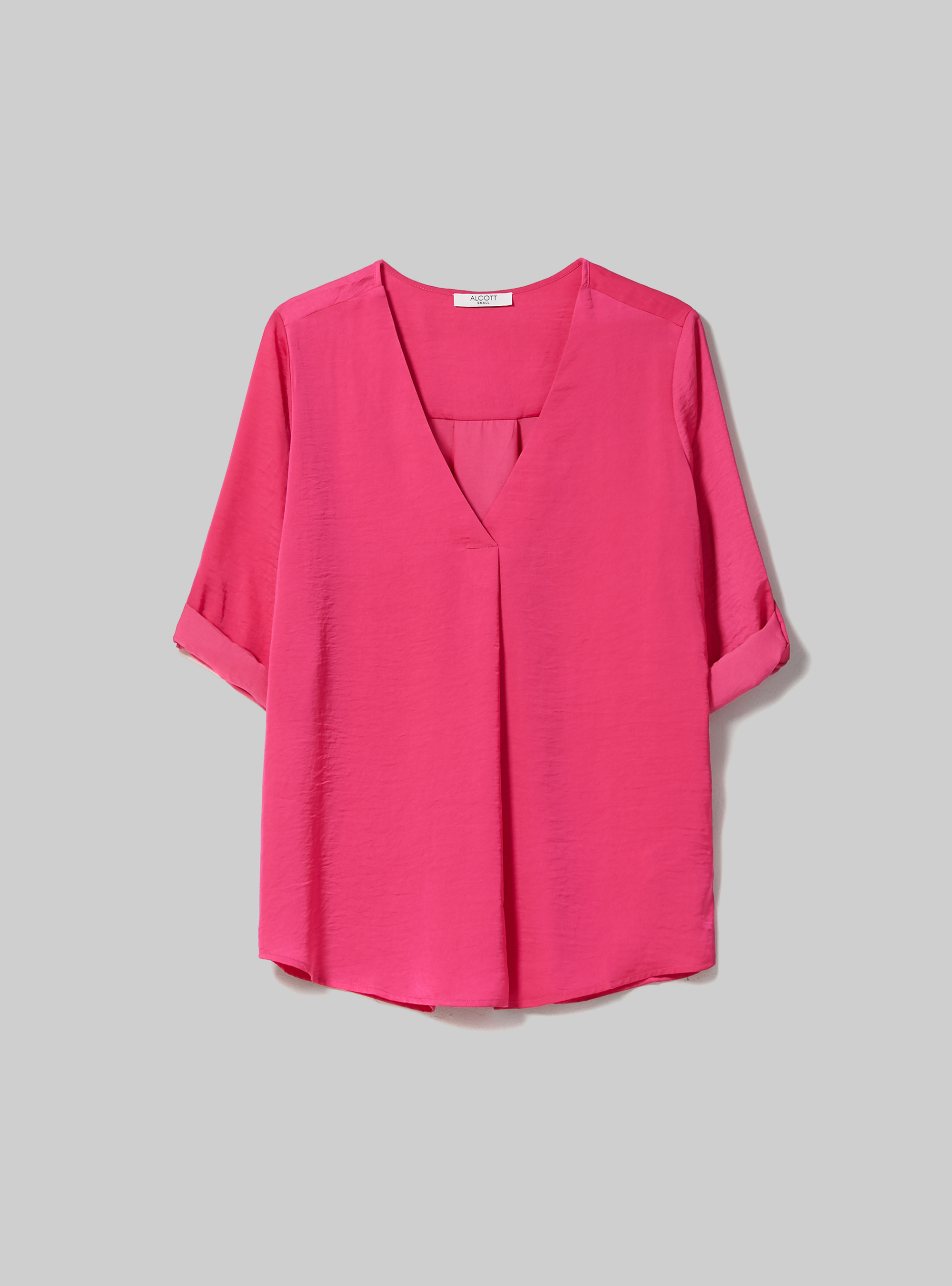Chemisier à encolure unie, FX2 FUXIA MEDIUM
