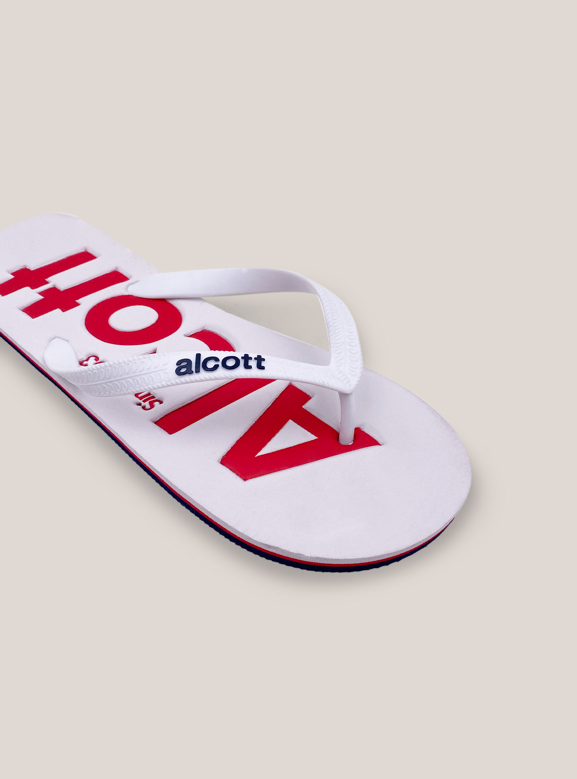 Infradito con logo, BIANCO