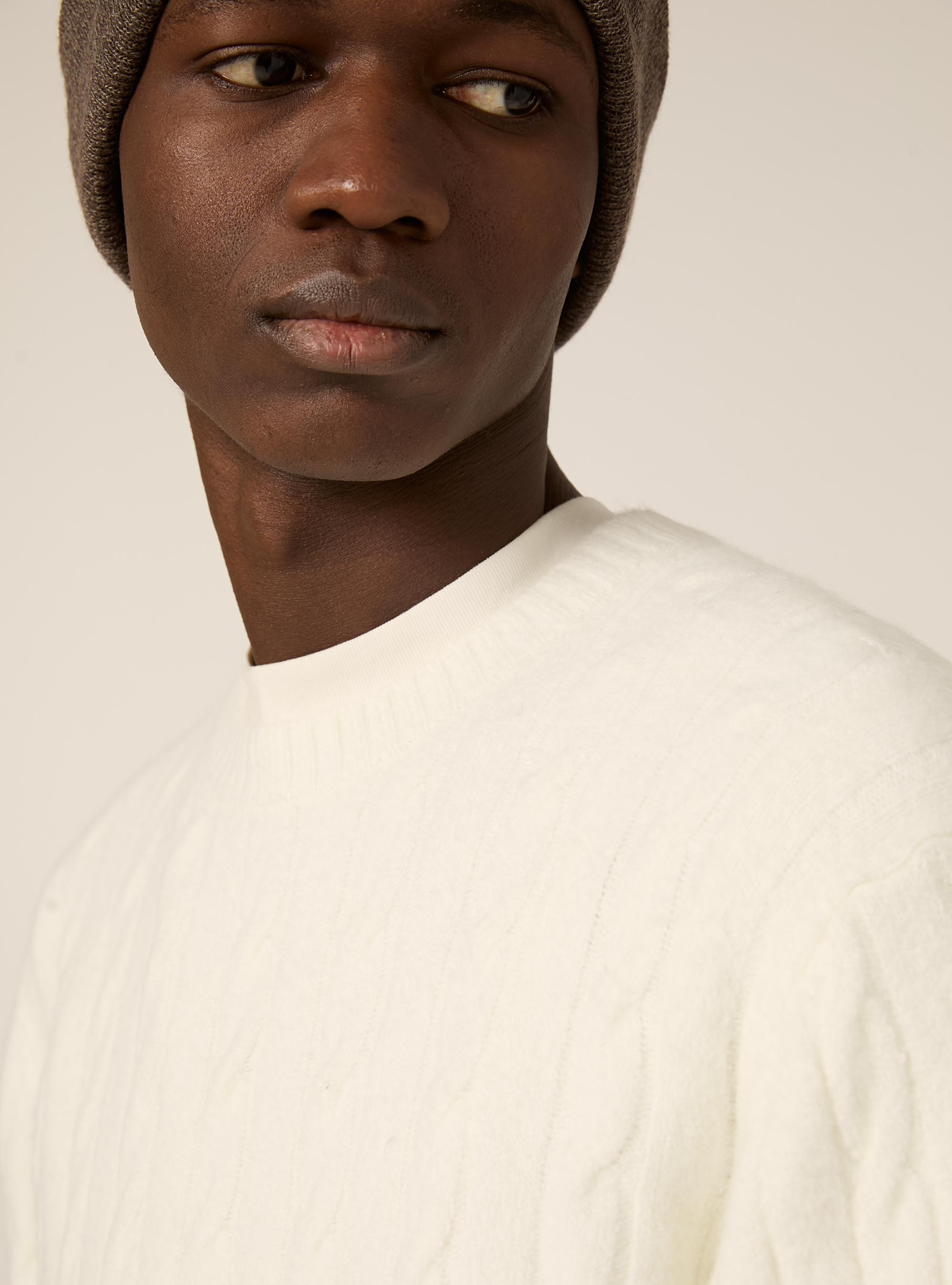 Maglione girocollo cable, WH2 WHITE