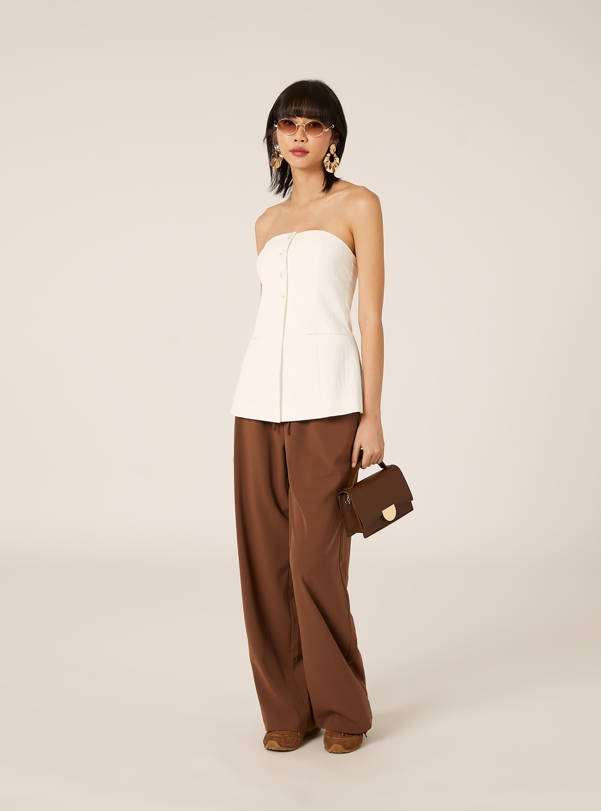 Chaleco cruzado con textura, WH3 WHITE