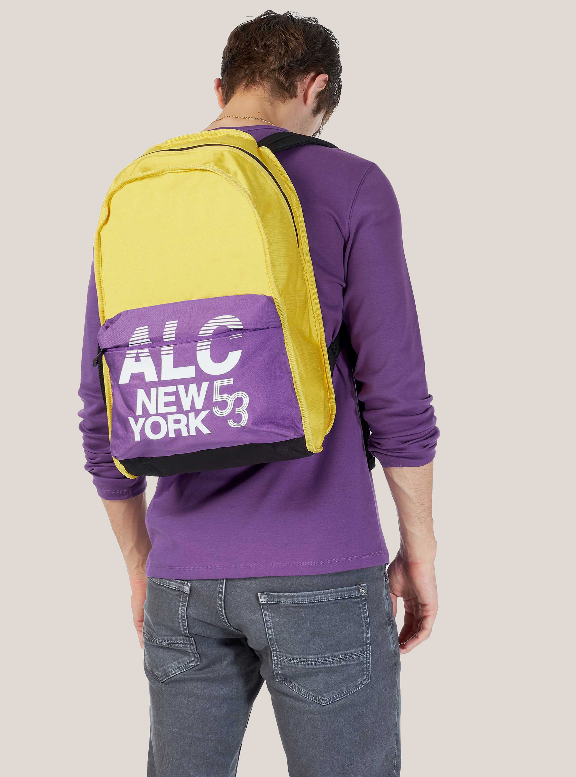 BACKPACK WITH LOGO, YELLOW