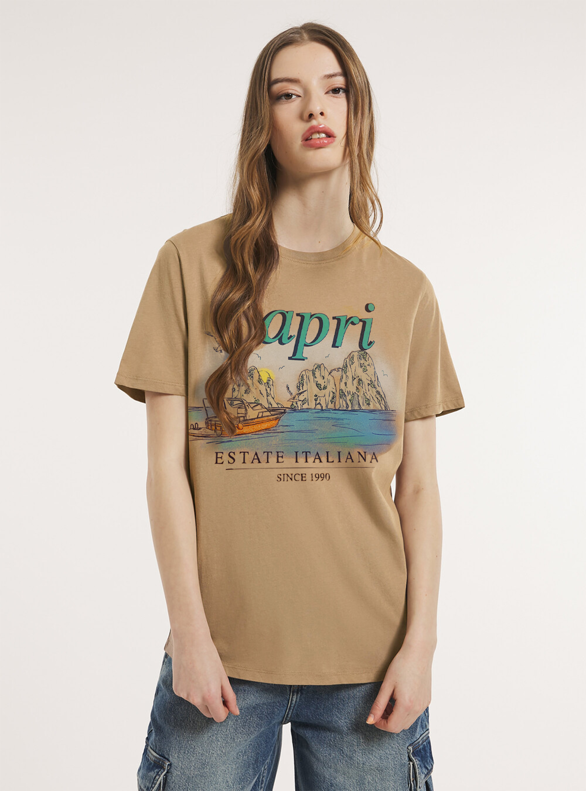 Capri Capsule Genderless T-shirt, CR3 CREAM LIGHT