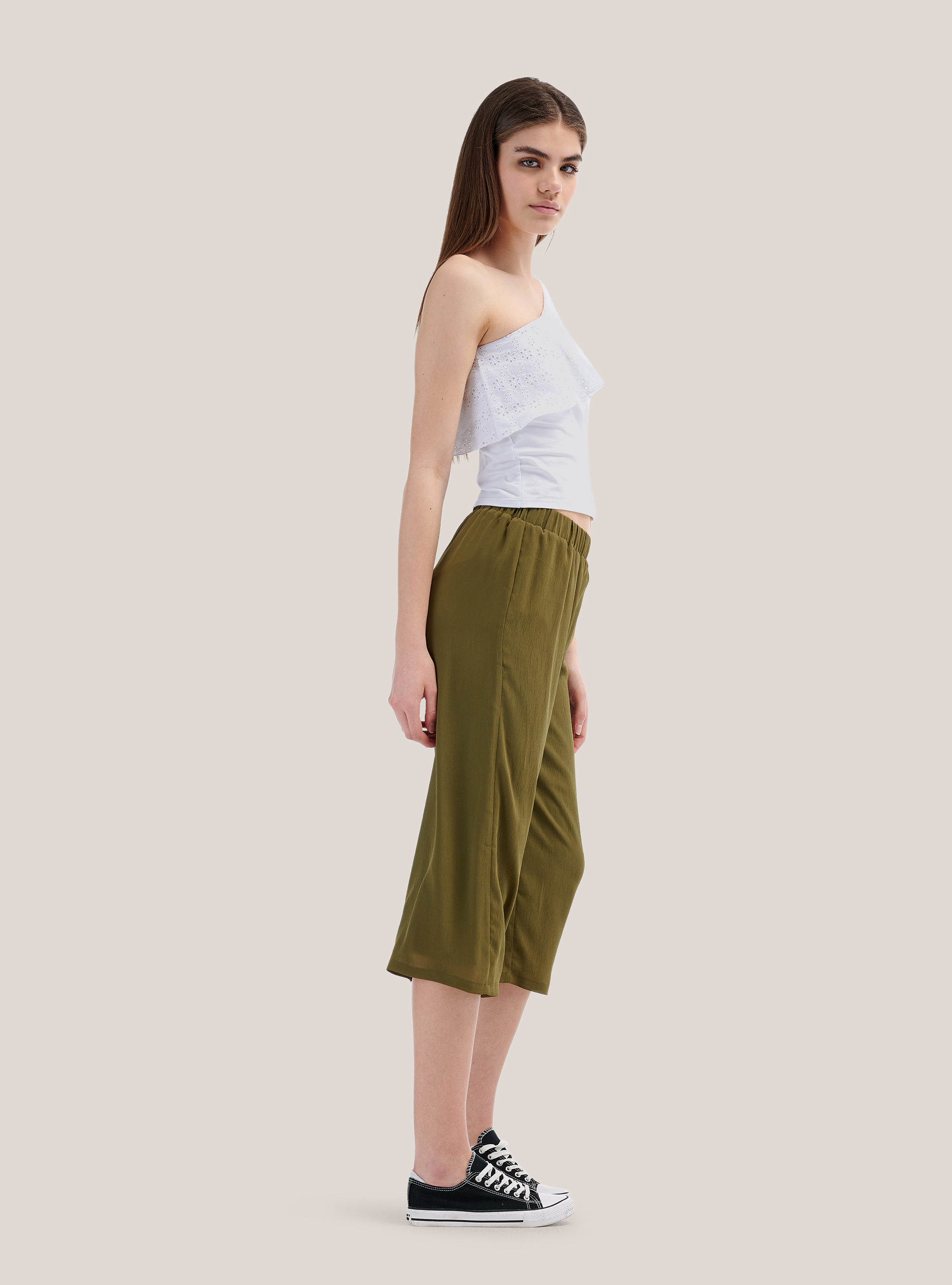 Pantalon culotte coupe large confort, C6601 KAKY