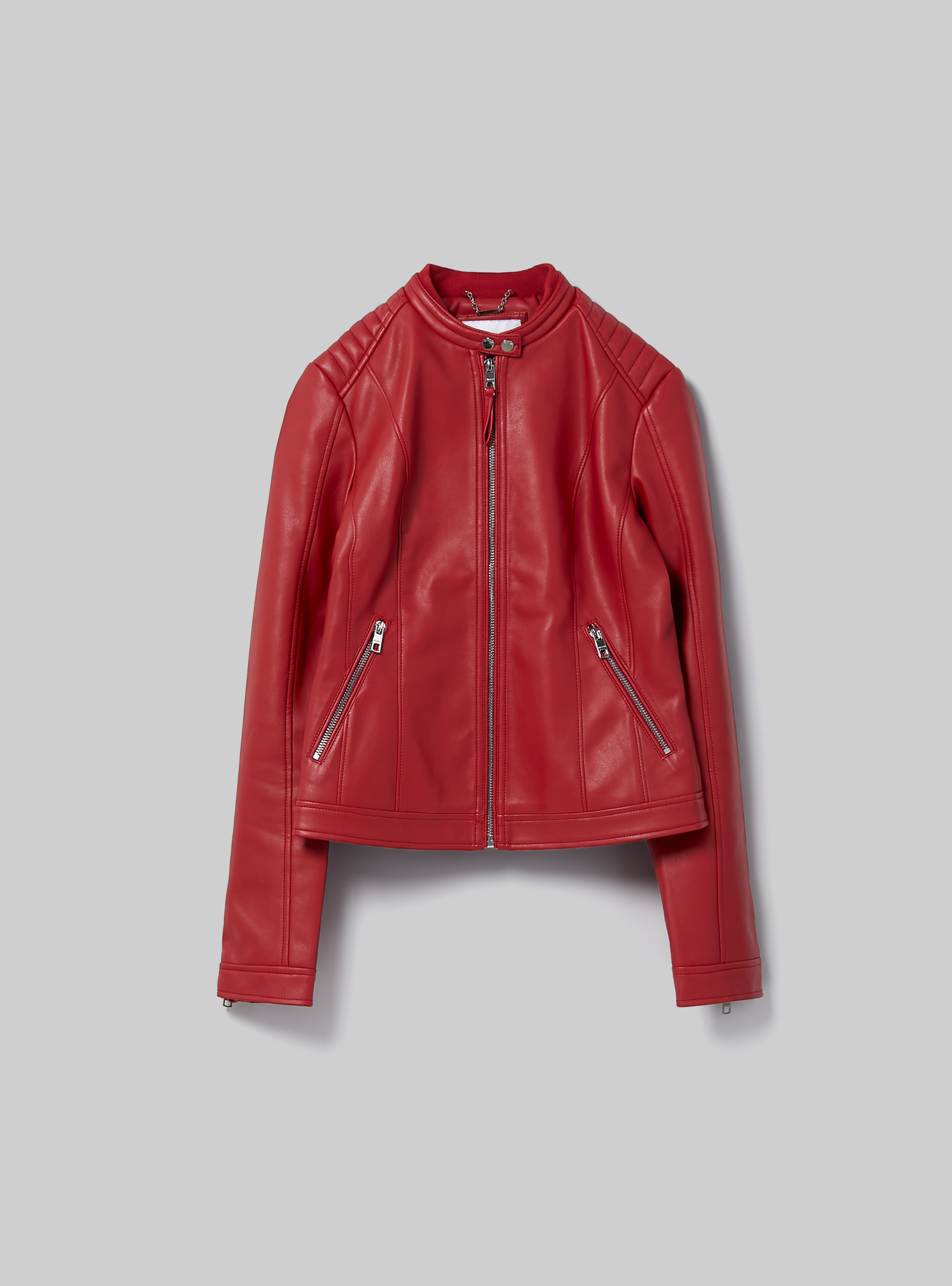 Leather-effect biker jacket, RD1 RED DARK