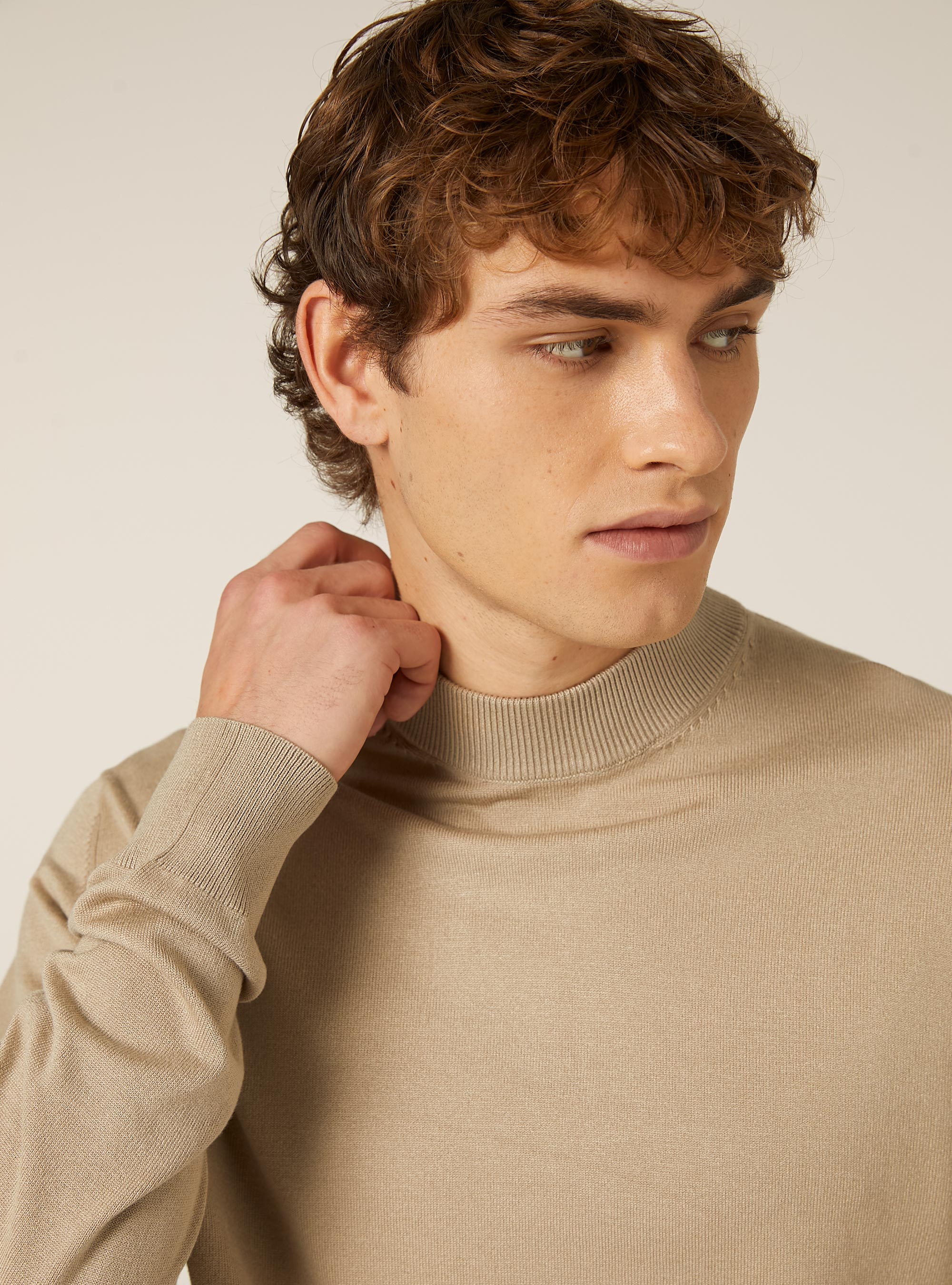 Jersey de cuello medio, BG2 BEIGE MEDIUM