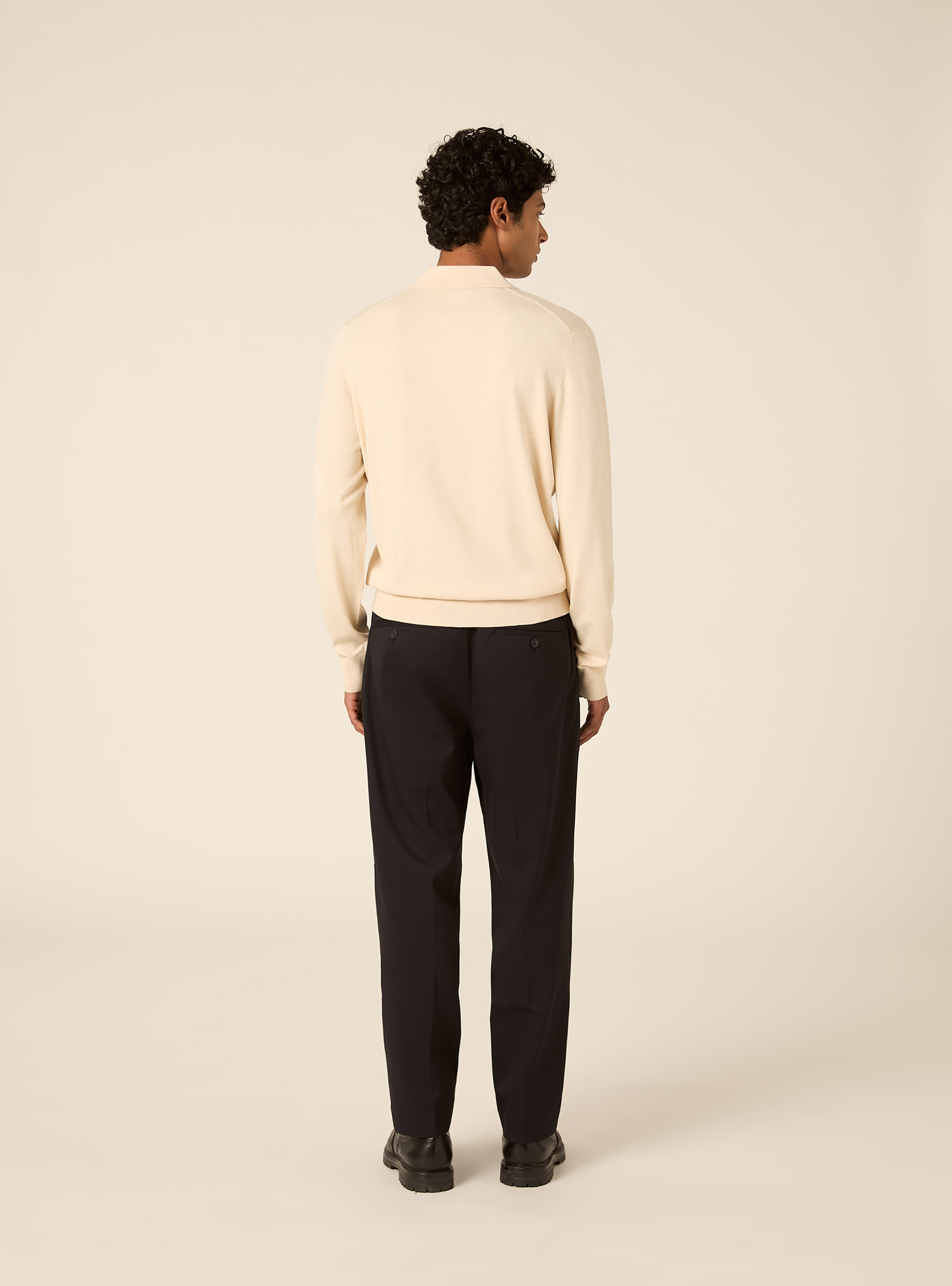 Polo in maglia  in viscosa, MCR3 CREAM MEL LIGHT