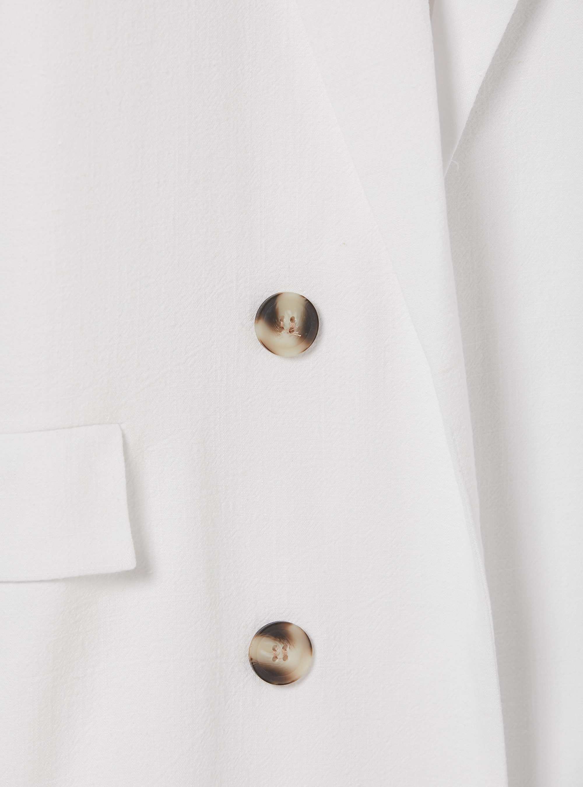 Blazer doppiopetto in misto lino, WH2 WHITE