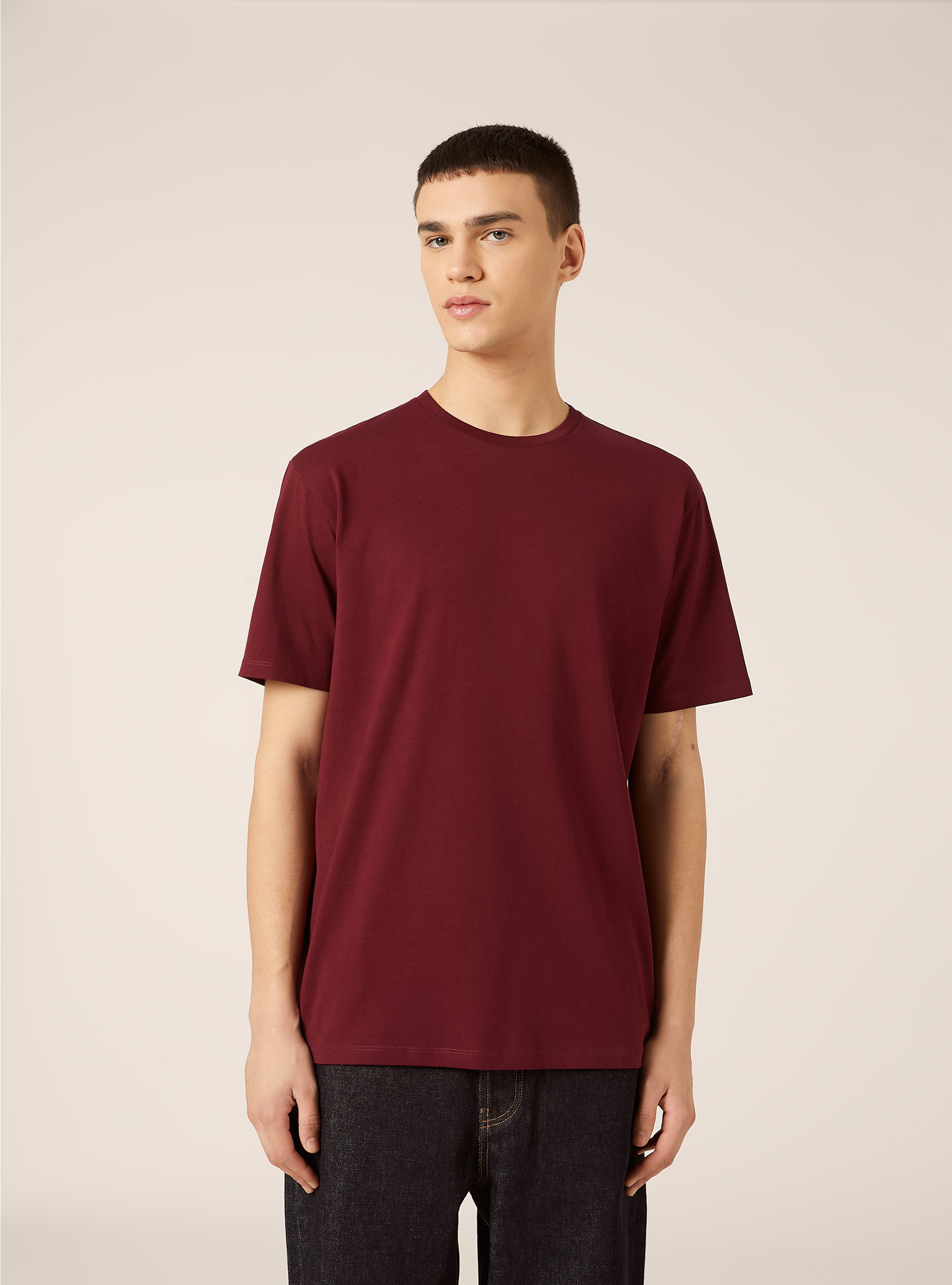 Maglietta girocollo basica, BO1 BORDEAUX DARK