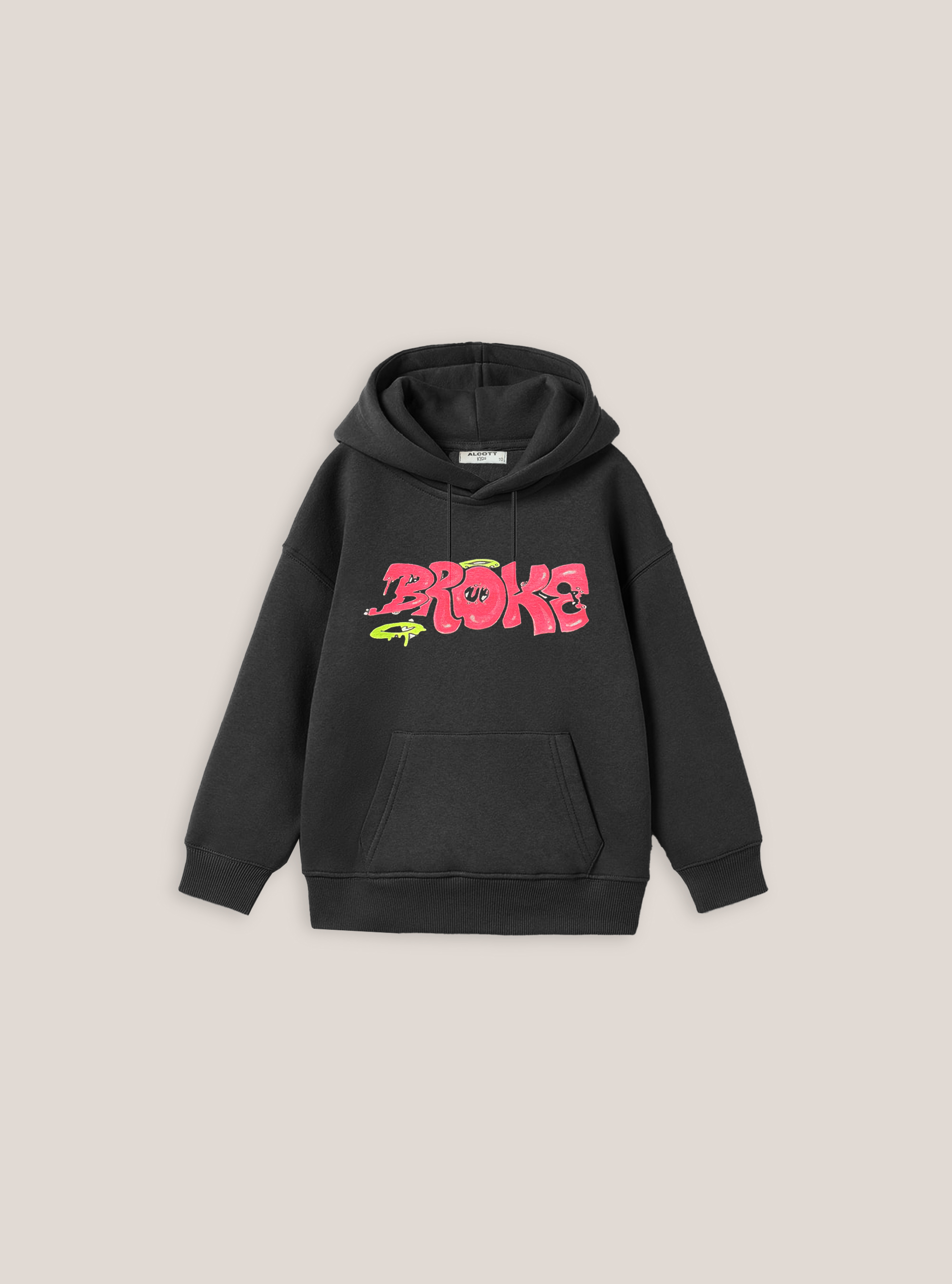 Mini Me sweatshirt with Smile collection print, BK1 BLACK