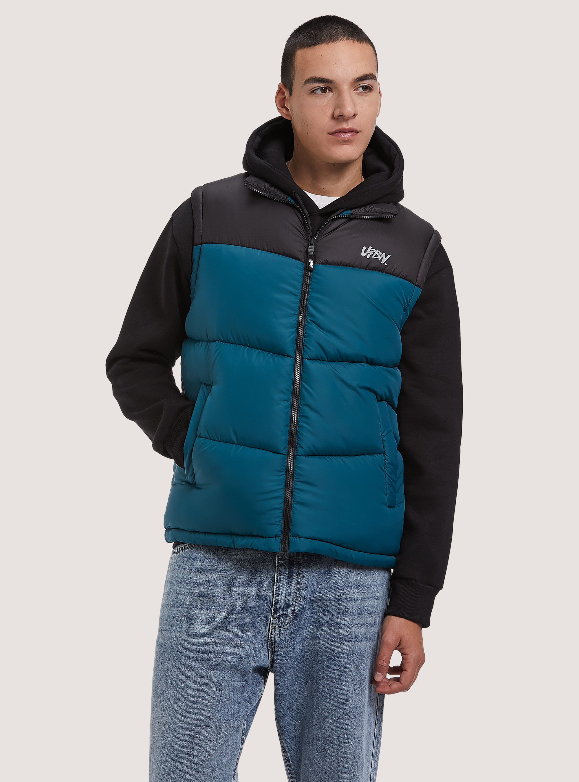 Colour block sleeveless with print, OB3 BLUE OIL LIGHT