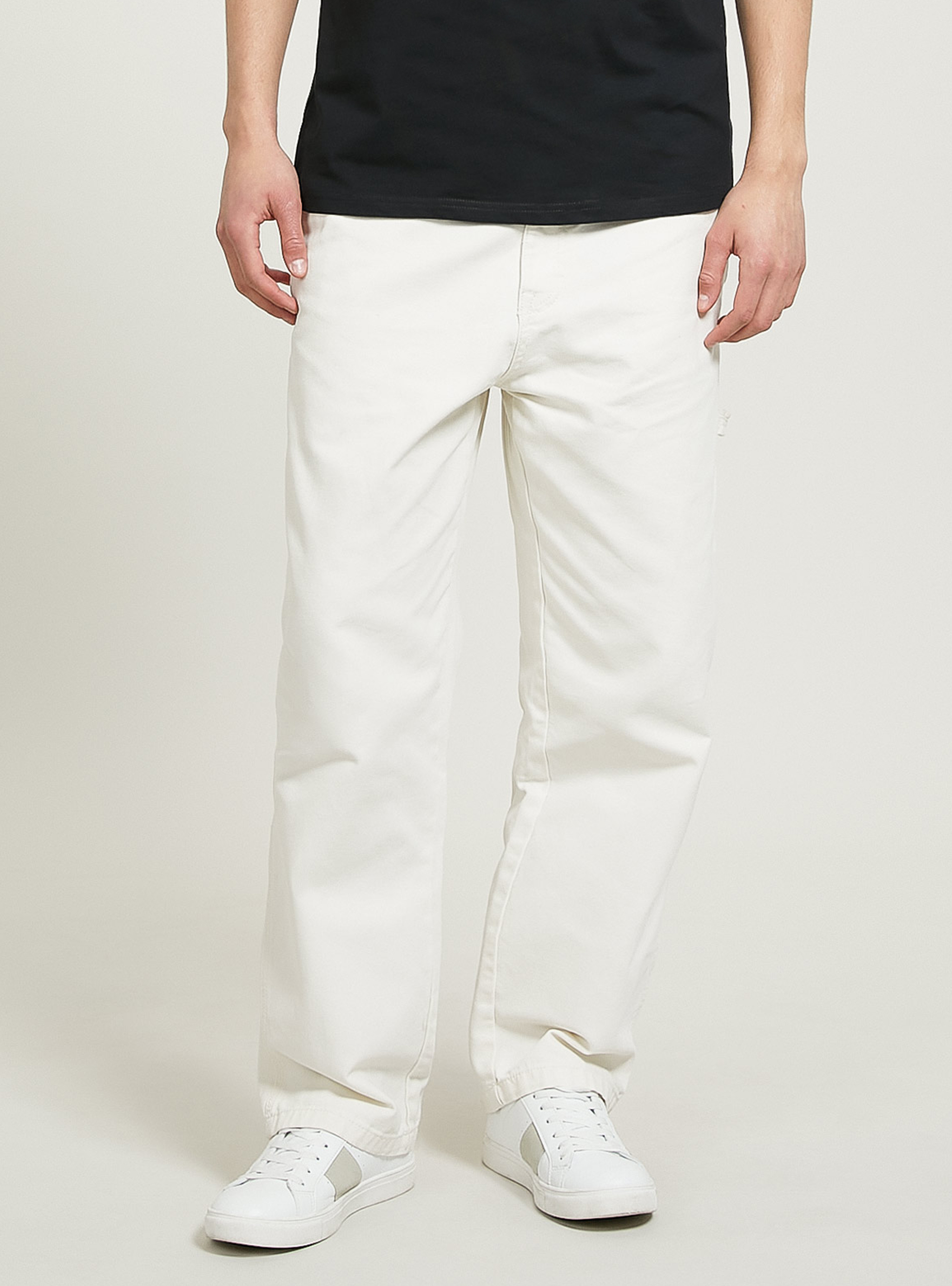Pantaloni carpenter in canvas, WH1 OFF WHITE