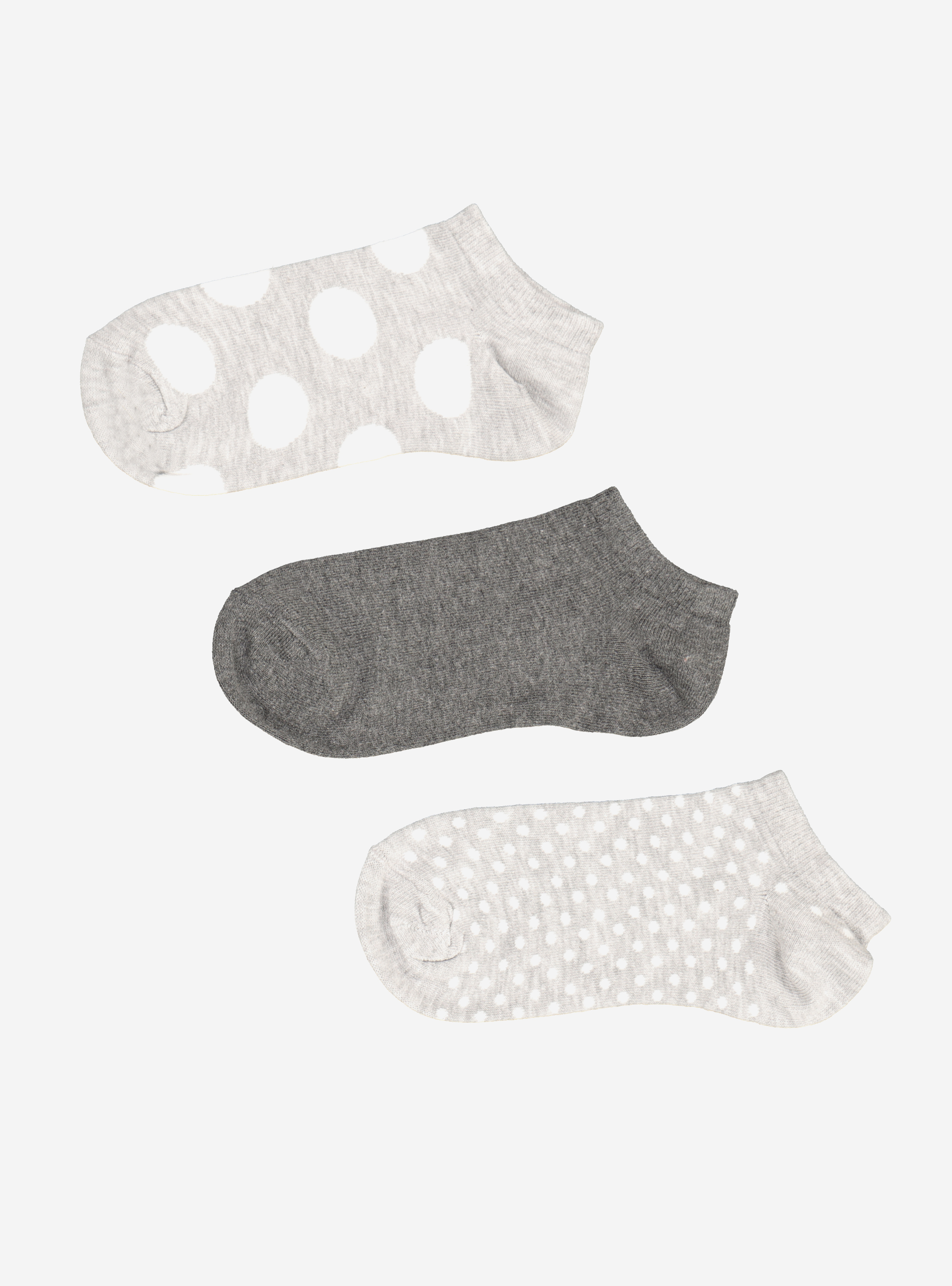 SOCKS THREE PAIRS, GREY MELANGE