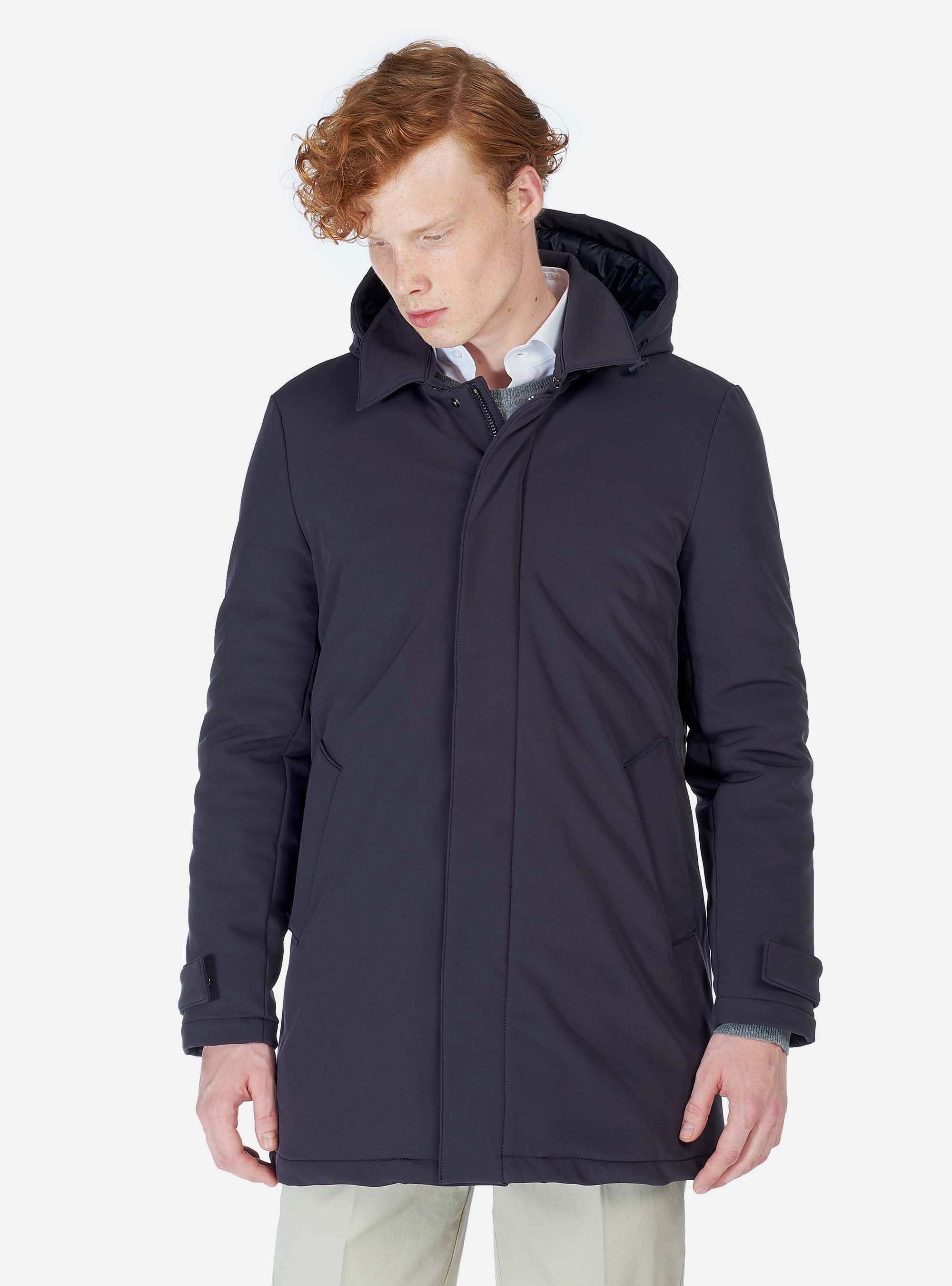 Giubbotto in tessuto tecnico, BLU MARINO