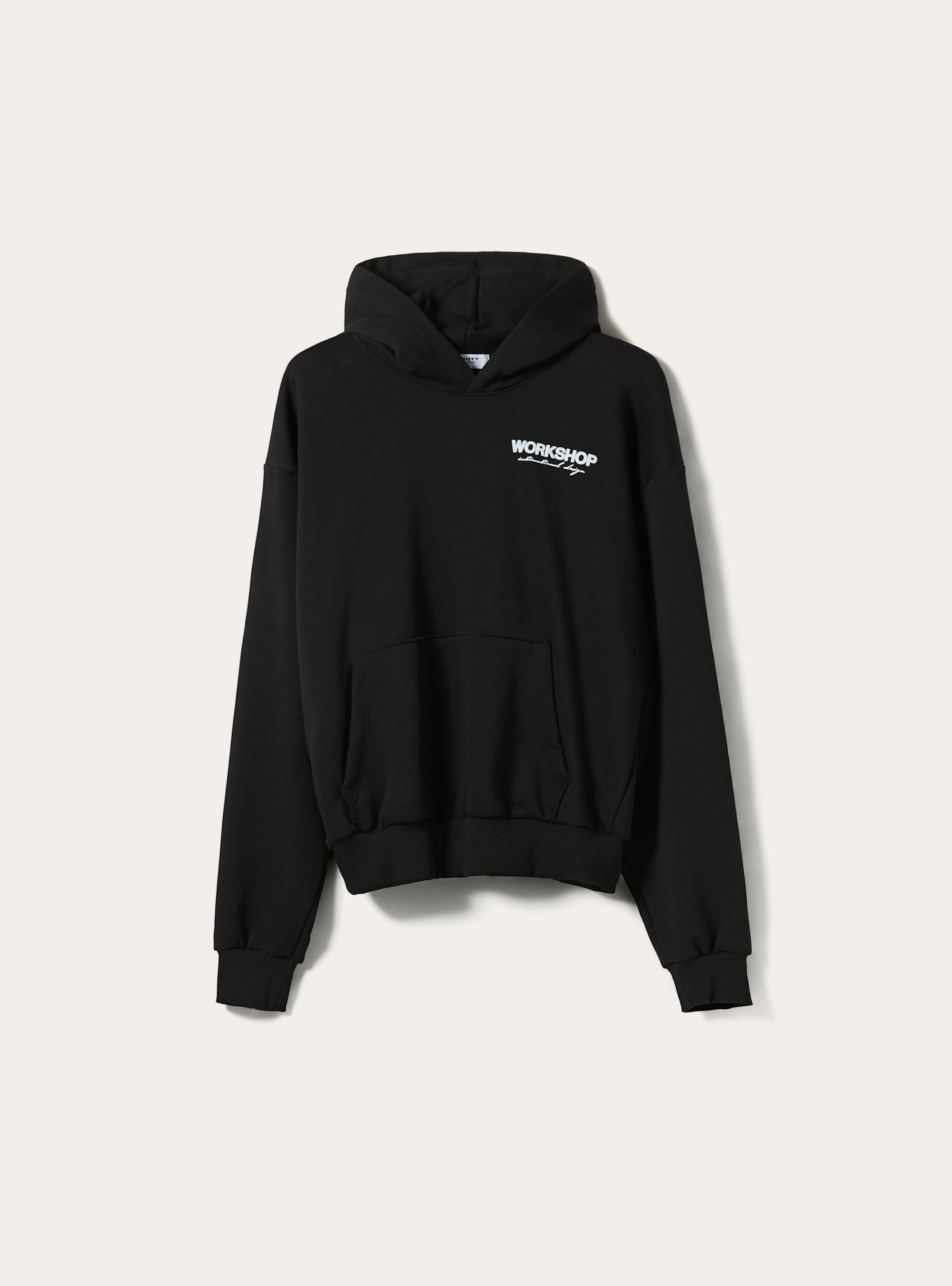 Boxy fit sweatshirt with Workshop print, BK1 BLACK