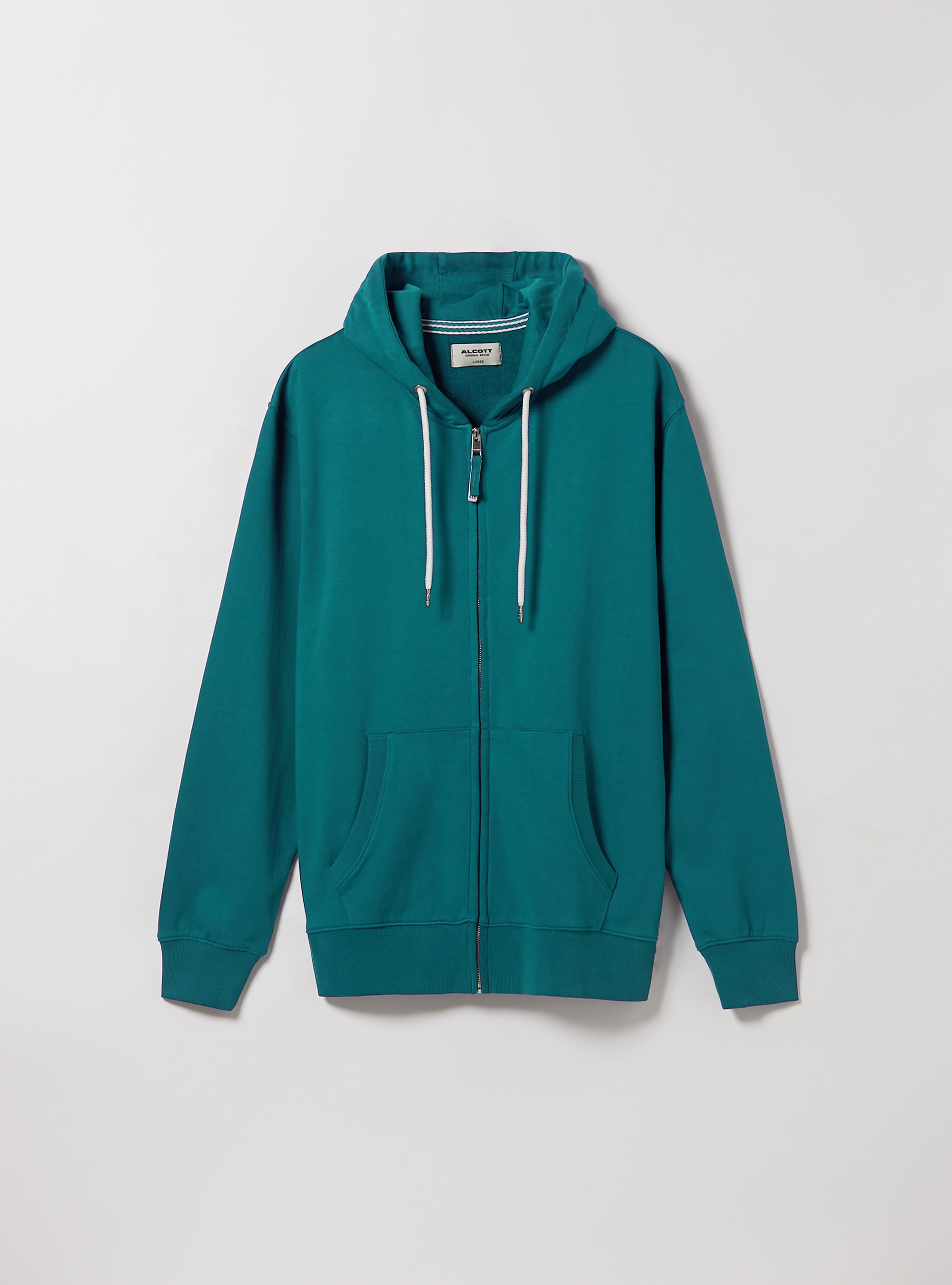 Cotton zip hoodie, OB2 BLUE OIL MED.