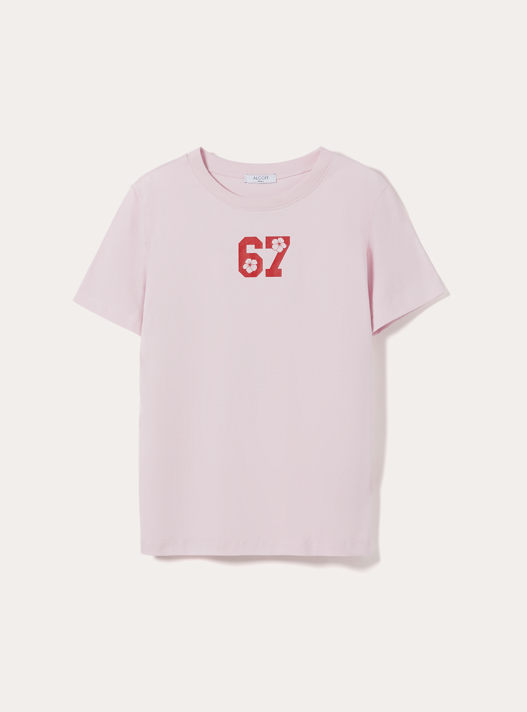 T-shirt regular con stampa numero, PK3 PINK LIGHT