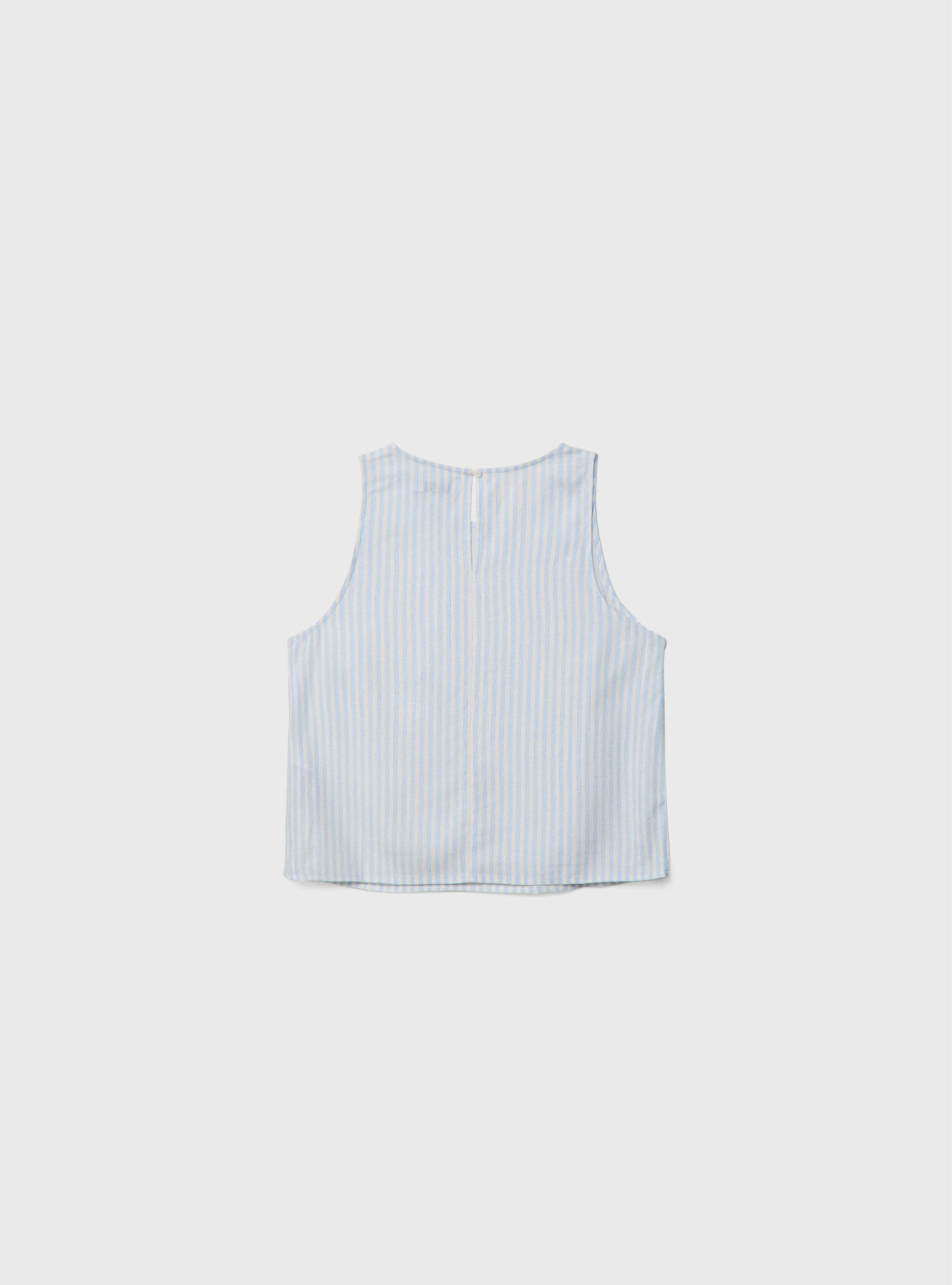 Linen blend cropped tank top, MULTICOLOR