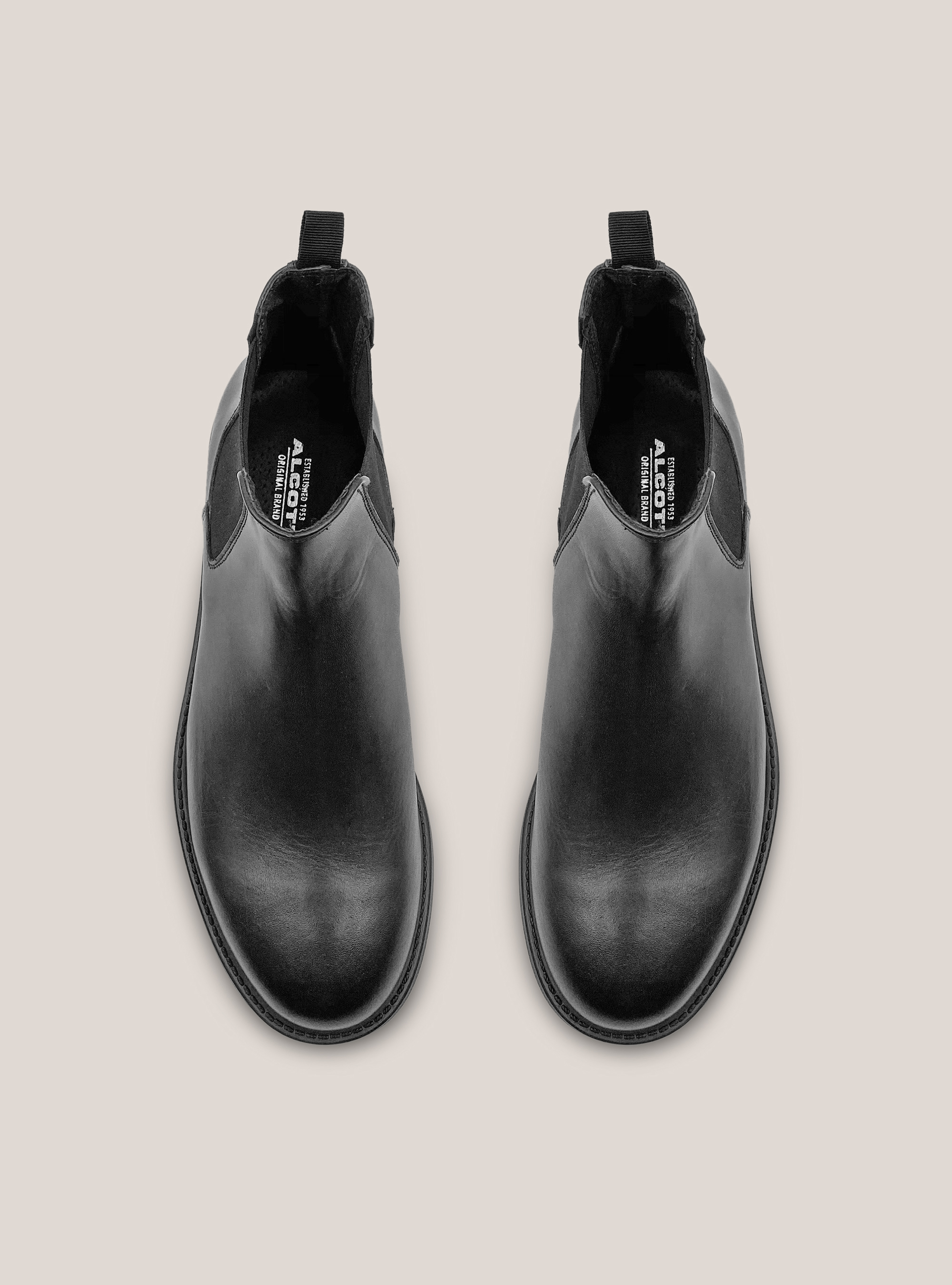 Leather ankle boots, BLACK