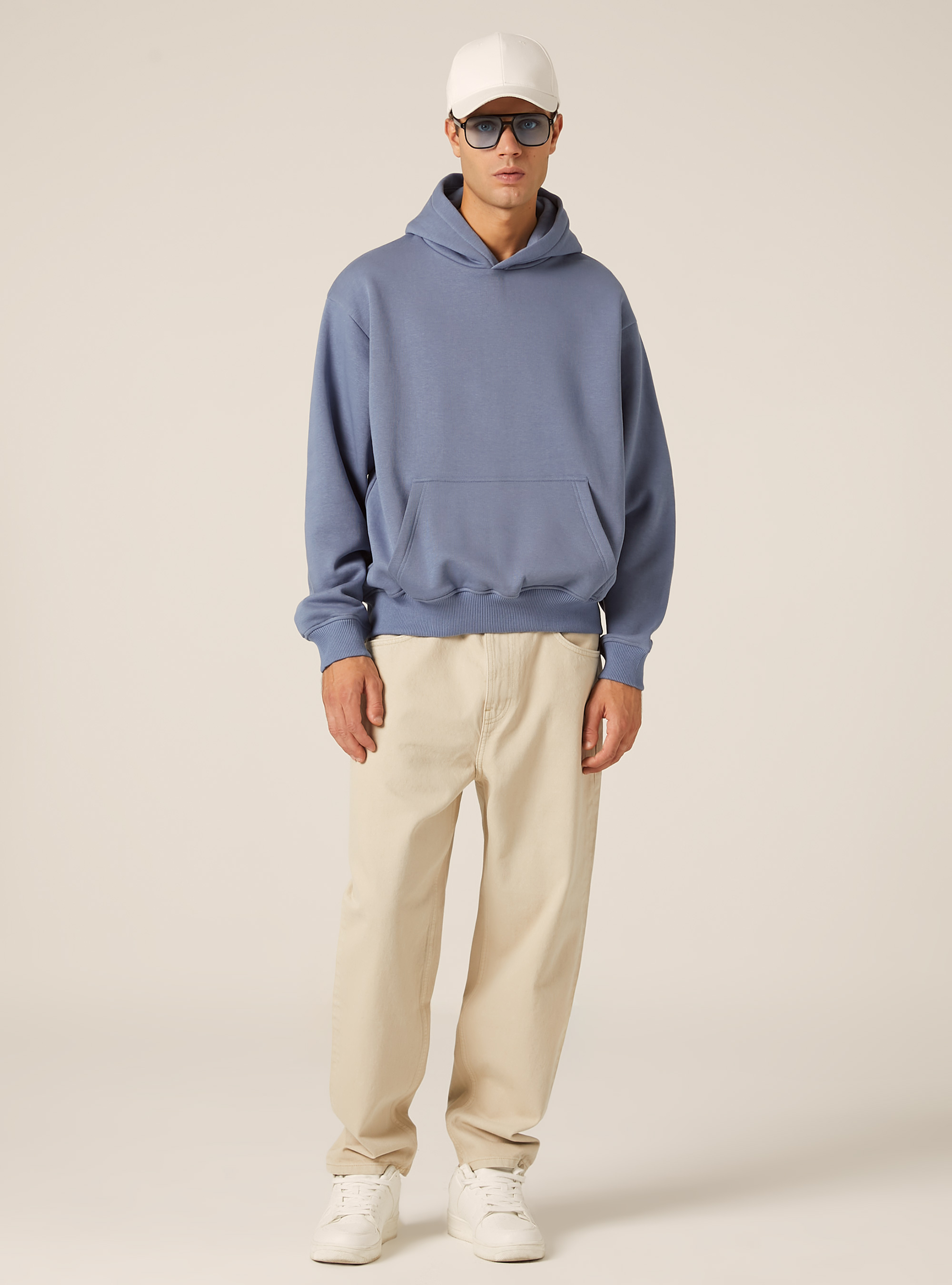 Boxy fit hoodie, IN2 INDIGO MEDIUM