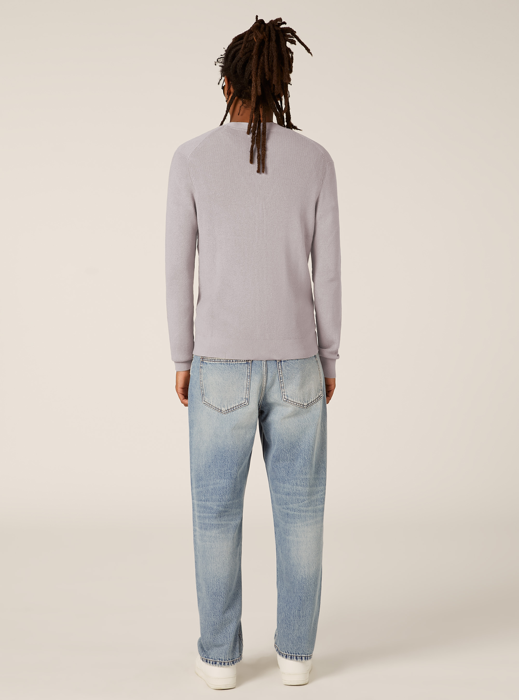 Lightweight cardigan in English rib knit, MGY2 GREY MEL MEDIUM