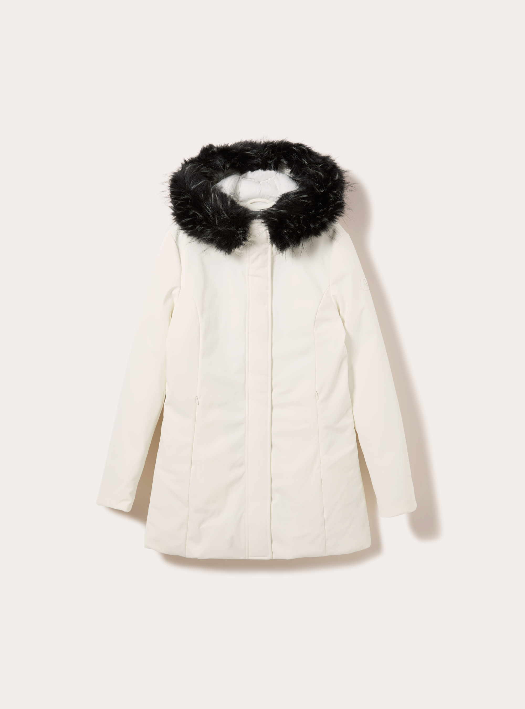 Giubbotto tecnico con cappuccio con pelliccia, WH2 WHITE