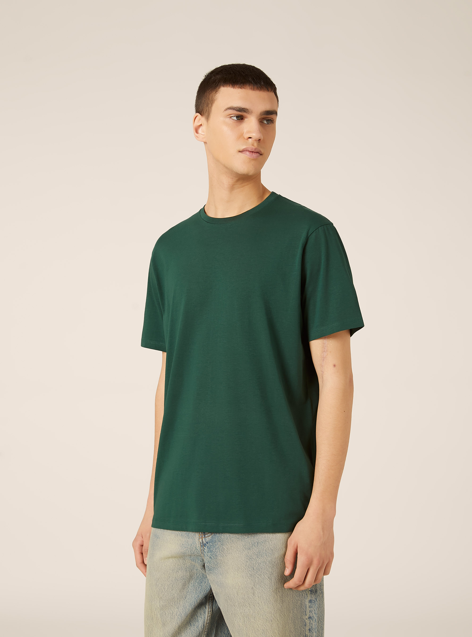 Maglietta girocollo basica, GN1 GREEN DARK