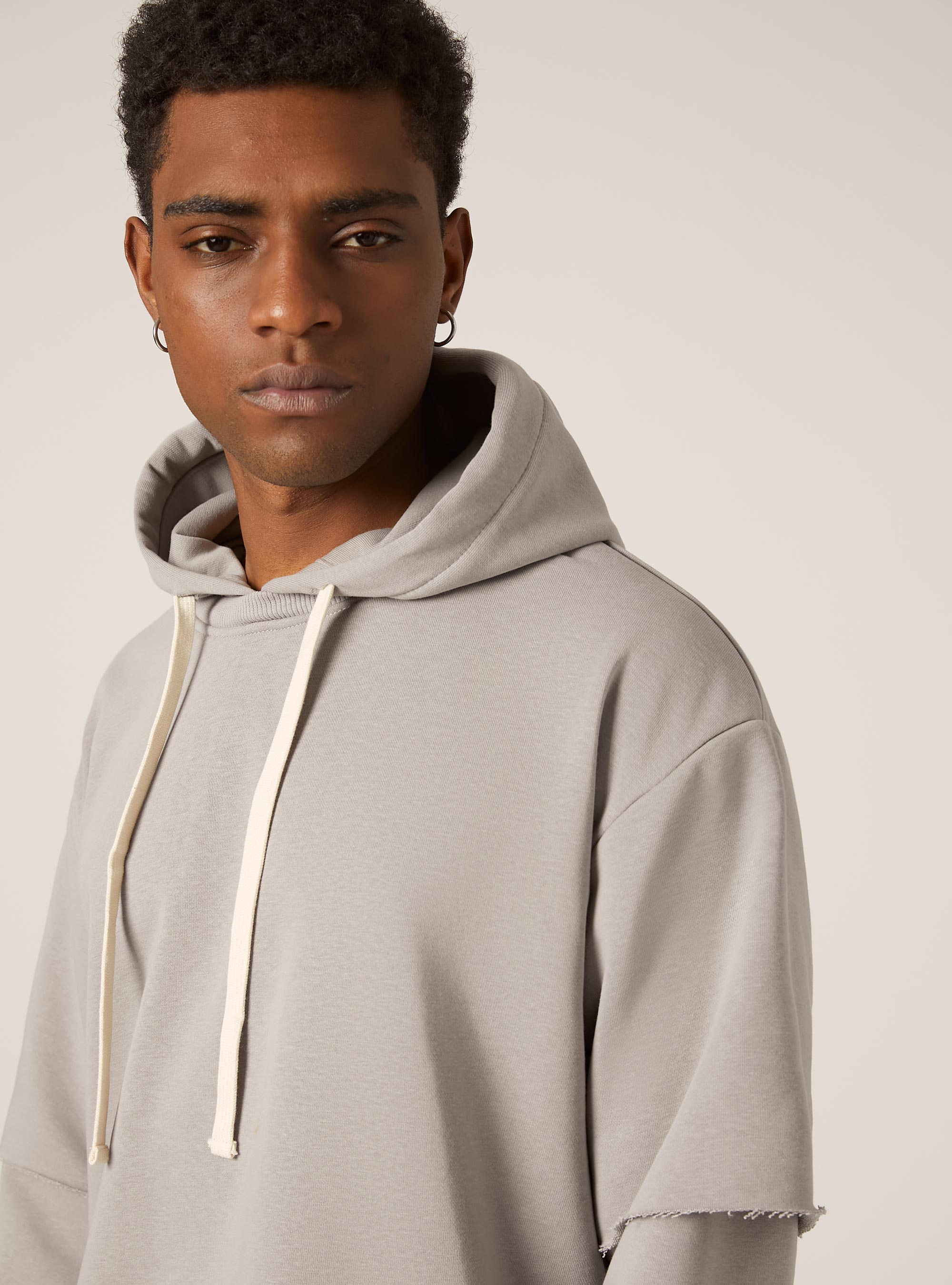 Double sleeve boxy sweatshirt, GY2 GREY MEDIUM