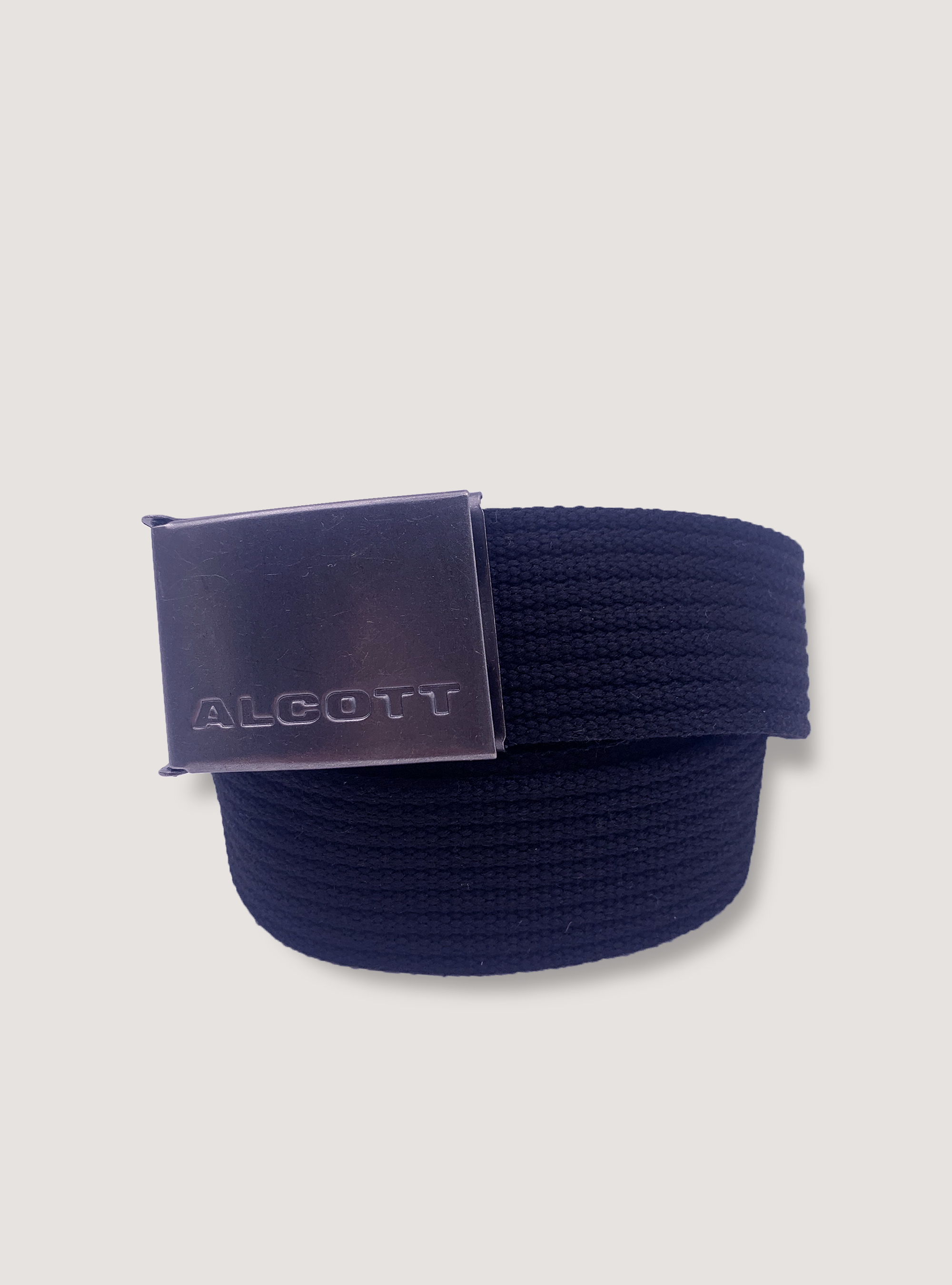 Woven belt with snap closure, BLUE NAVY