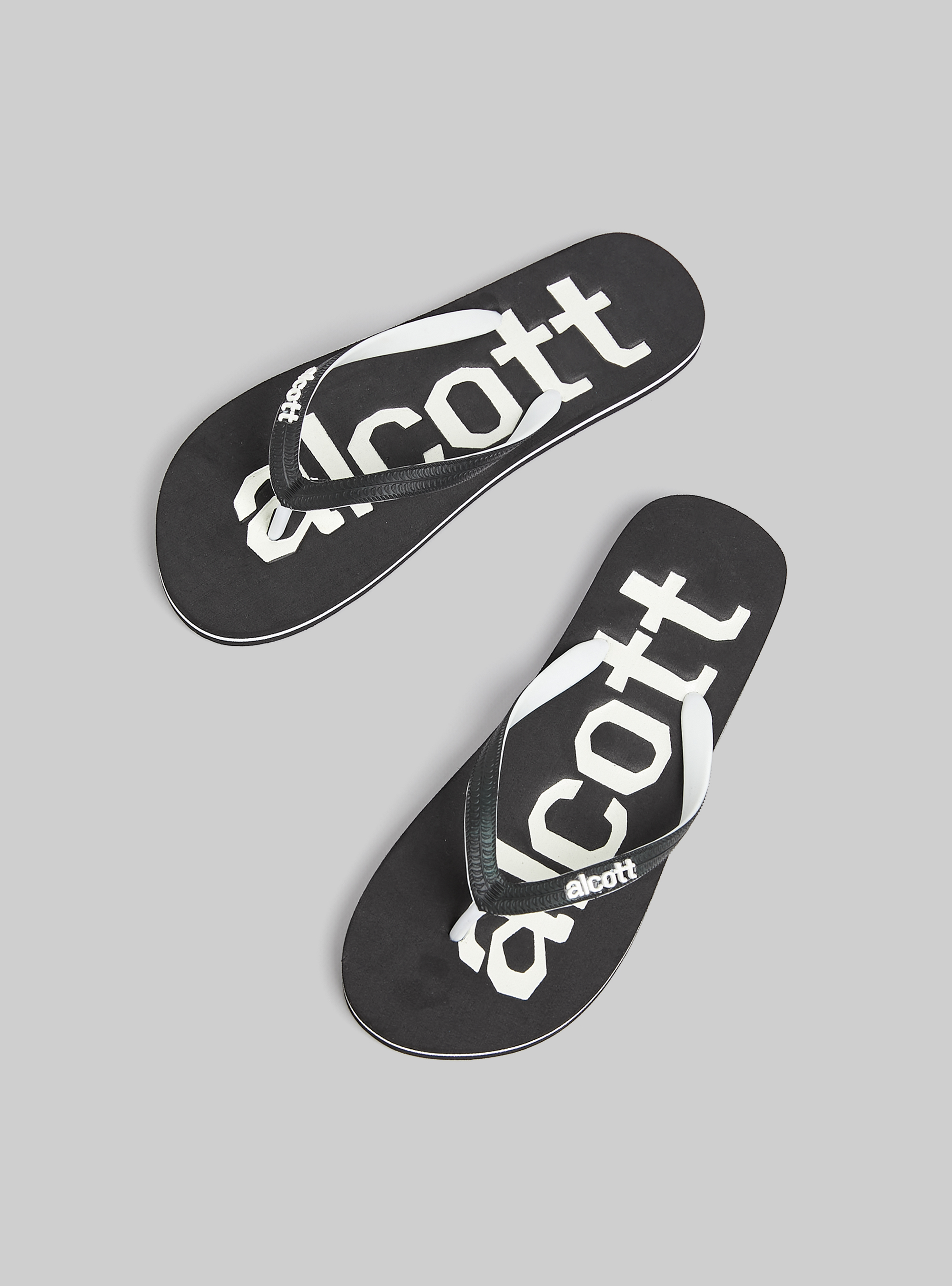 Infradito con logo a contrasto, BK1 BLACK