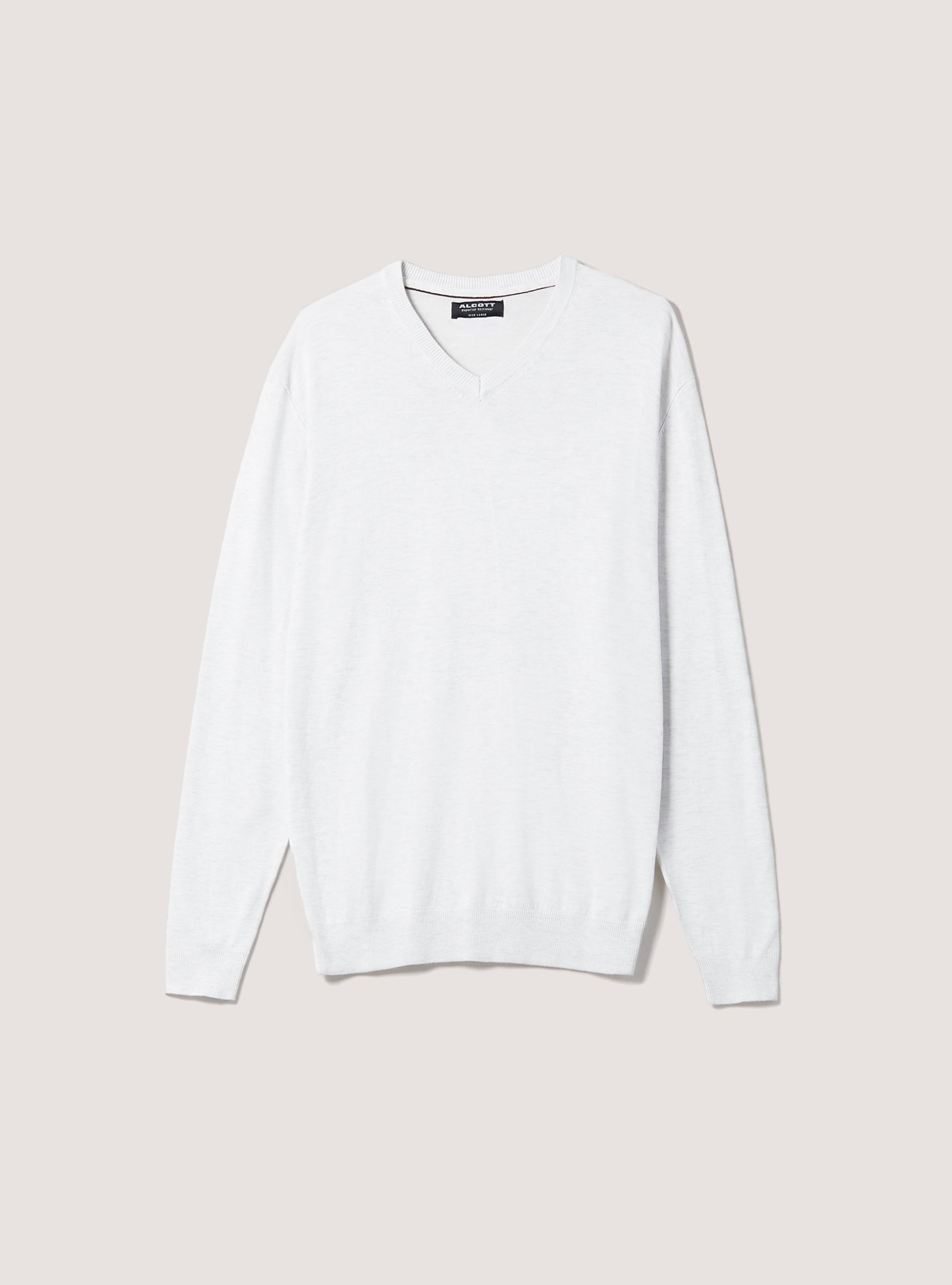 Pullover scollo a "v" tinta unita, PEARL