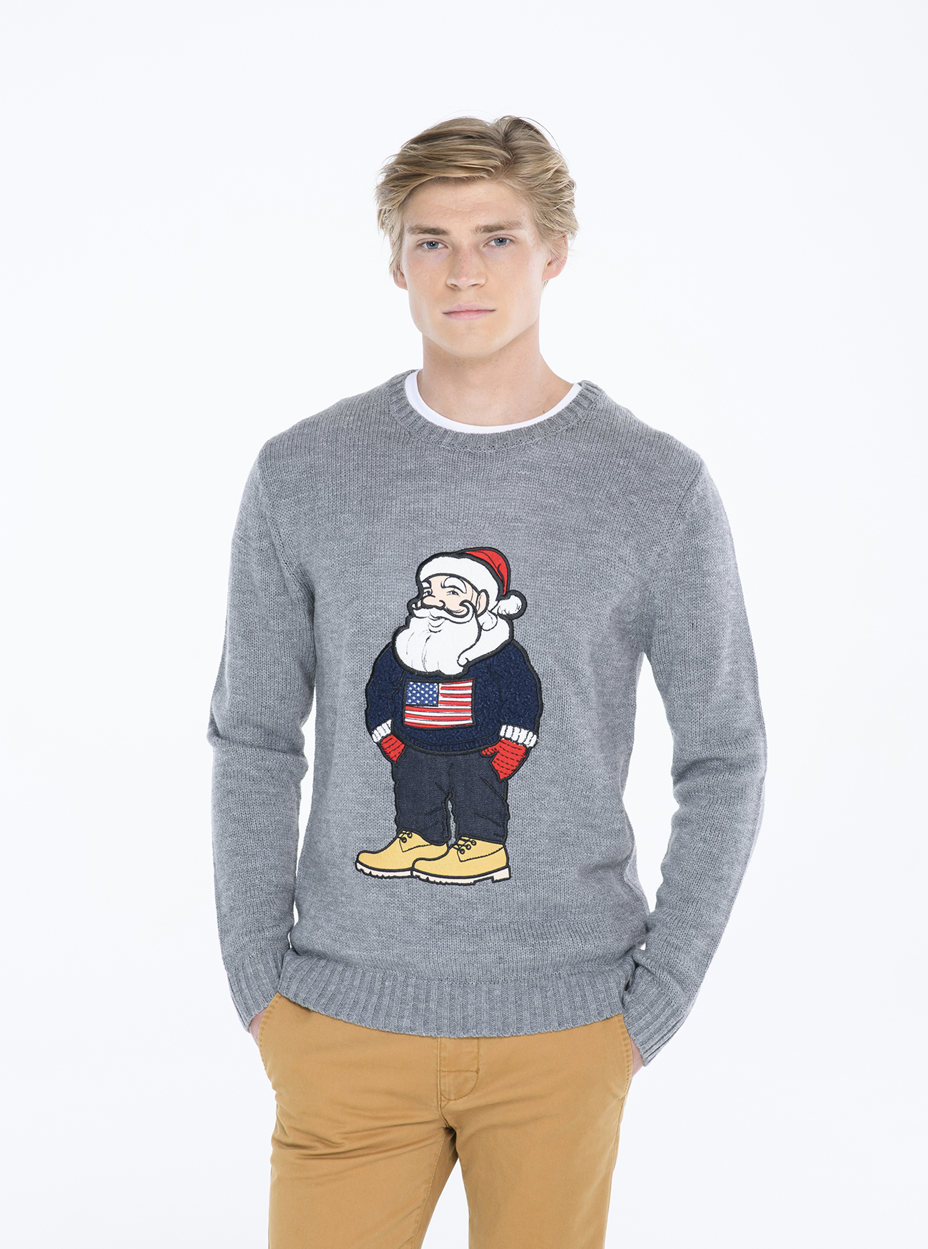 Pullover christmas, GRIS MELANGE