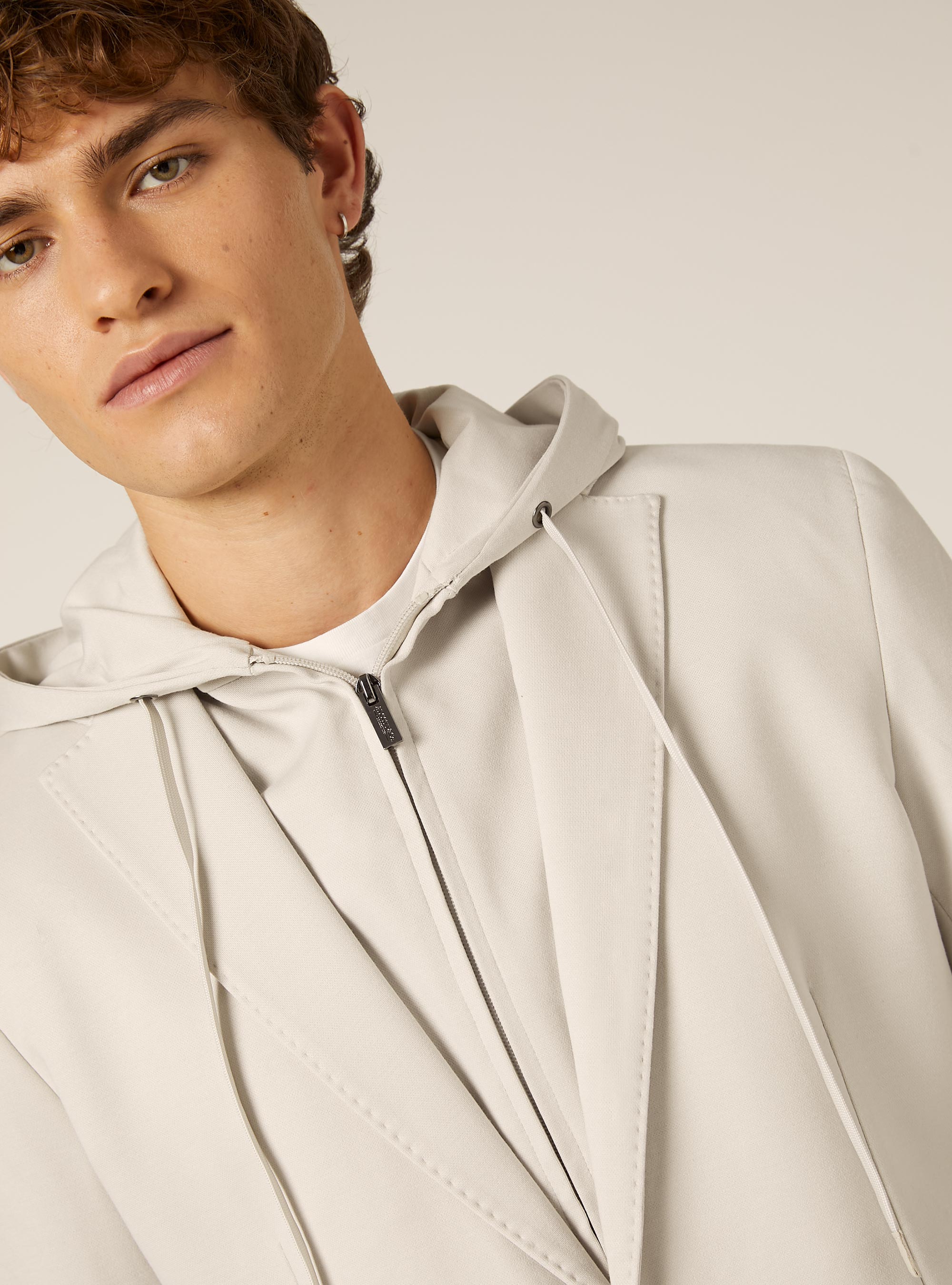 Giacca con cappuccio removibile, CR3 CREAM LIGHT