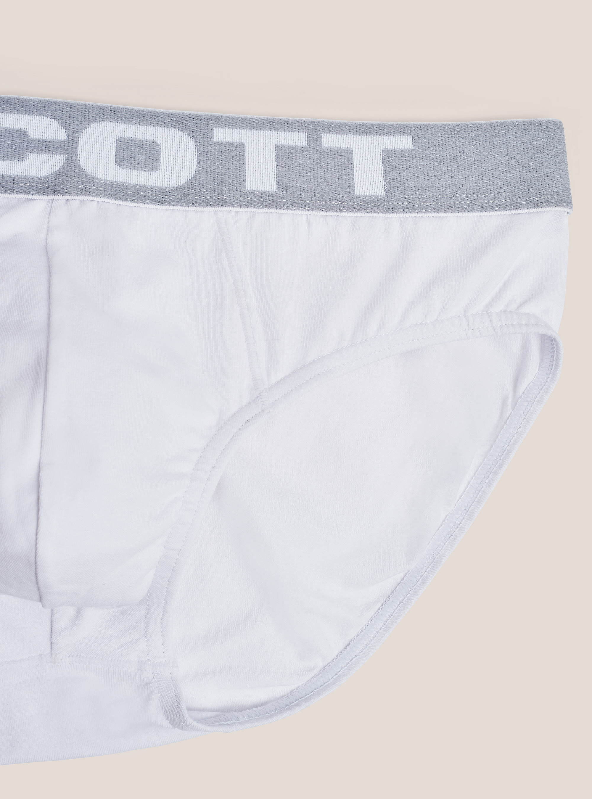 Elastic cotton slip with logo, WHITE